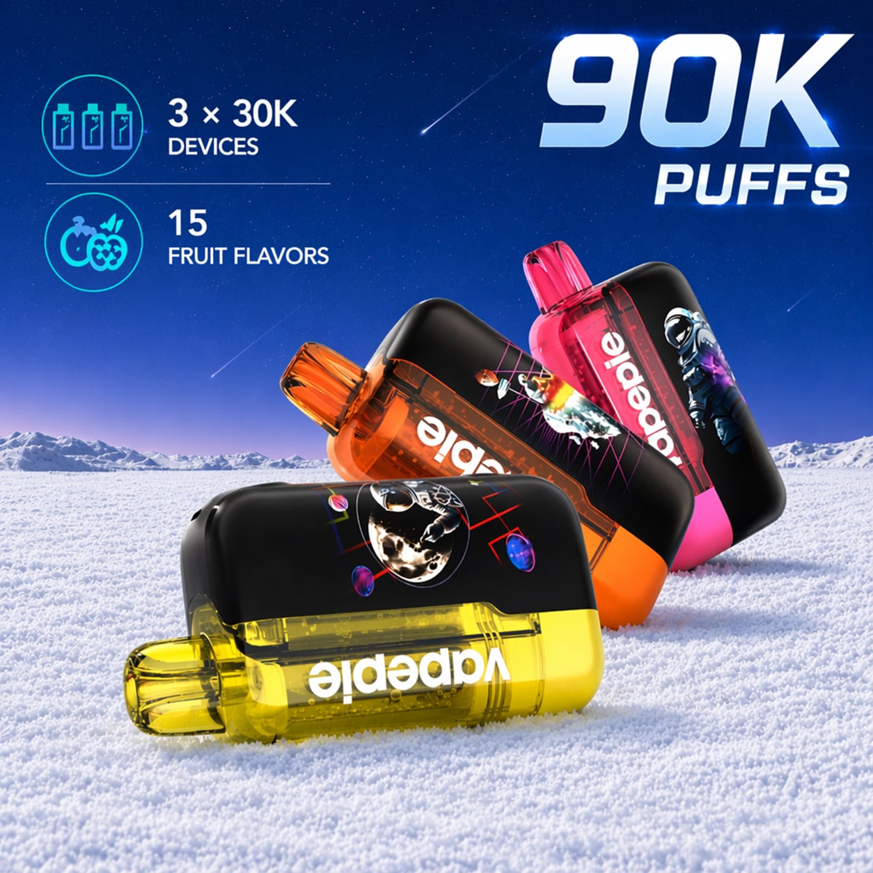 Vapepie Cosmic Duo 90K Bundle | Ultra Phantom