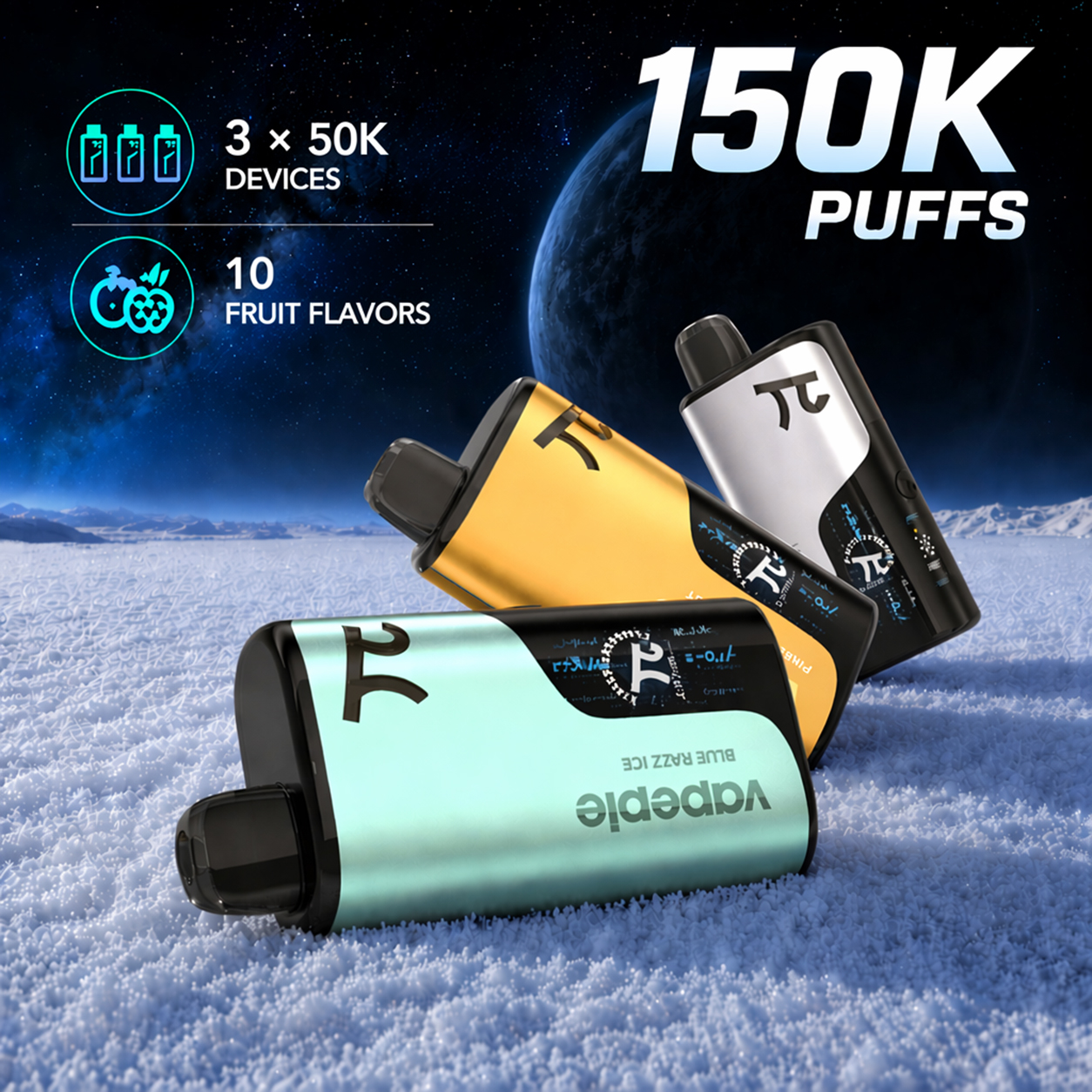 Vapepie 150K Power Pack | 3×50K Puff Device Bundle