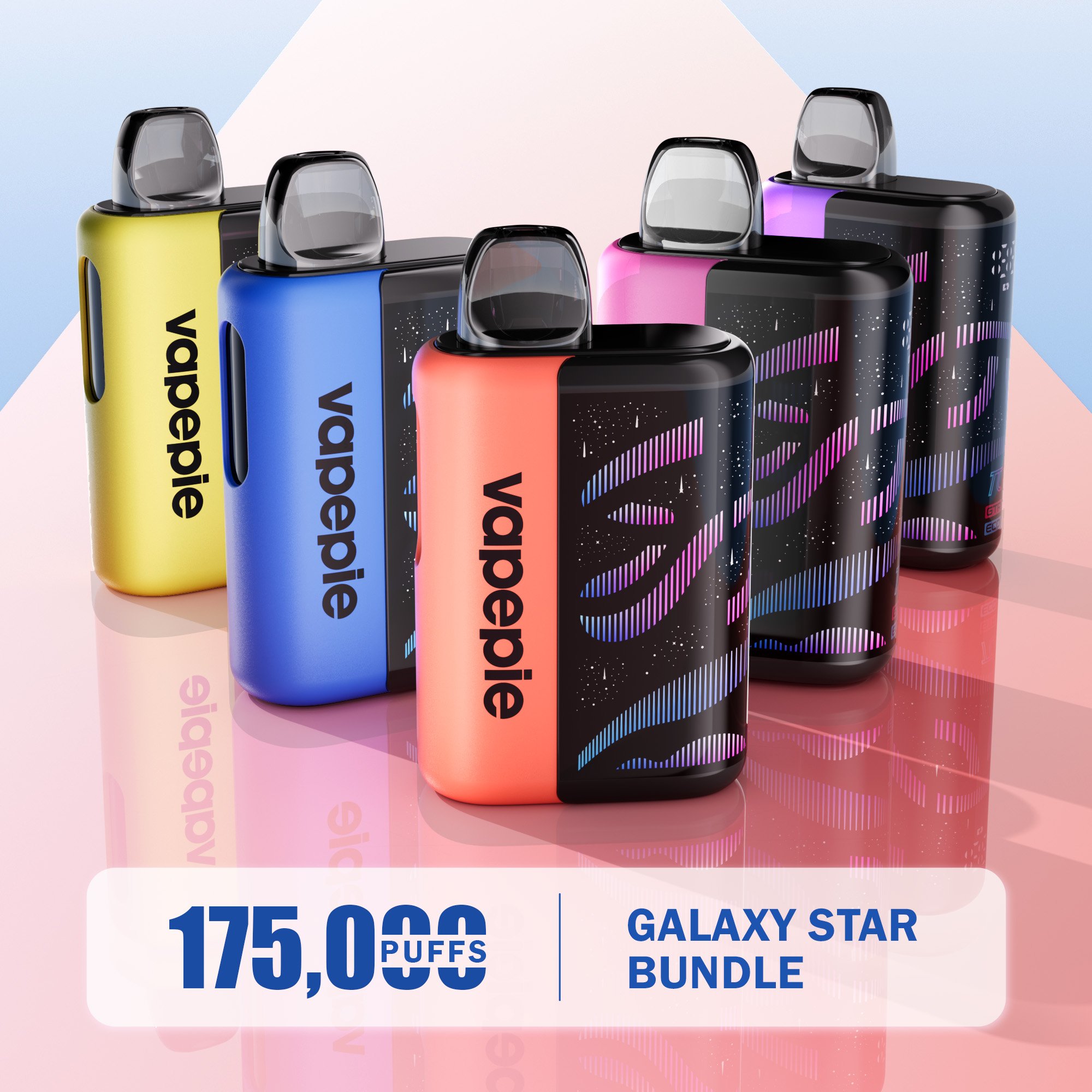 175,000 PUFFS ! The Galaxy Star Bundle - VAPEPIE Galactic Gleam × 5 pcs