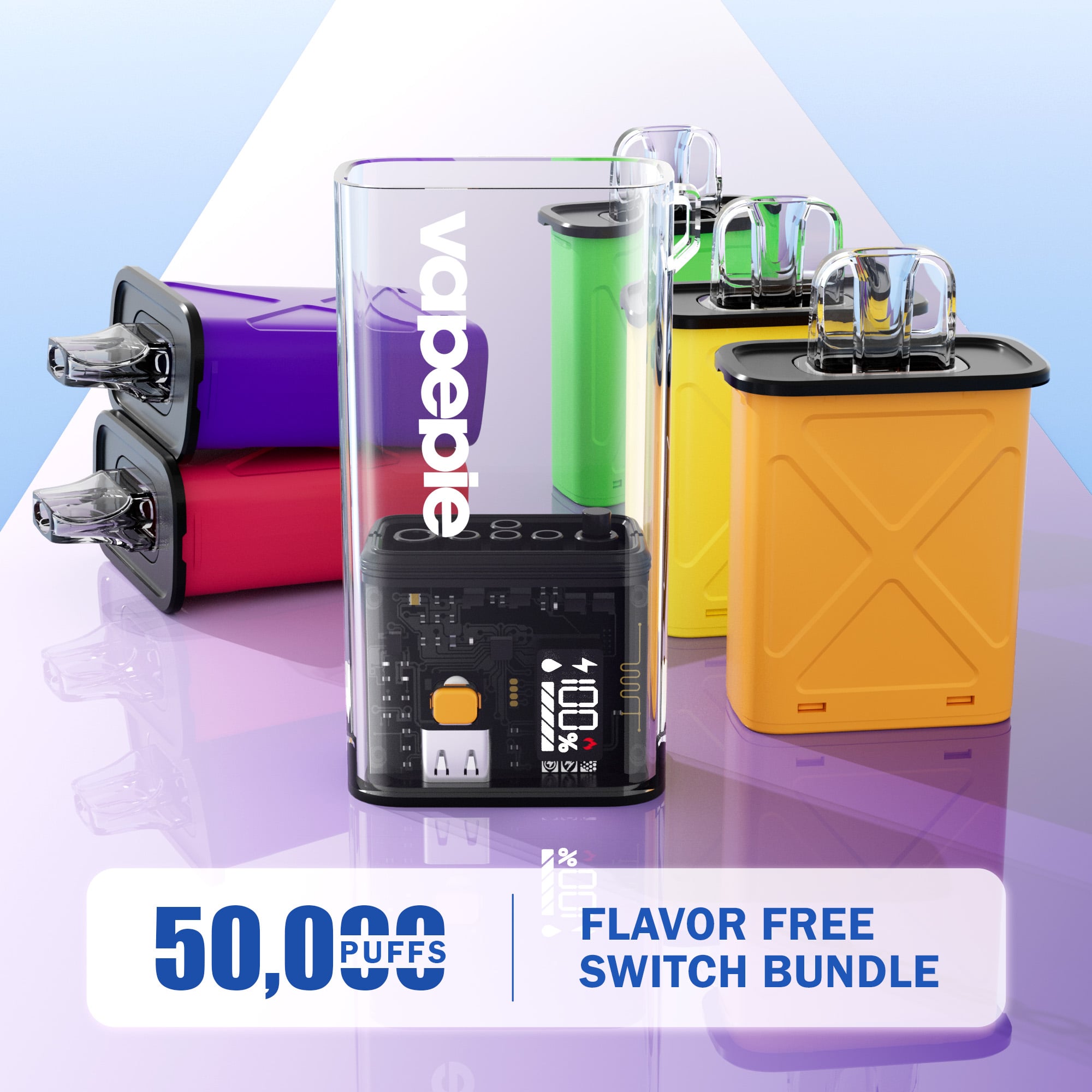 50,000 PUFFS ！Flavor Free Switch Bundle - VAPEPIE Flex Switch × 5 pcs