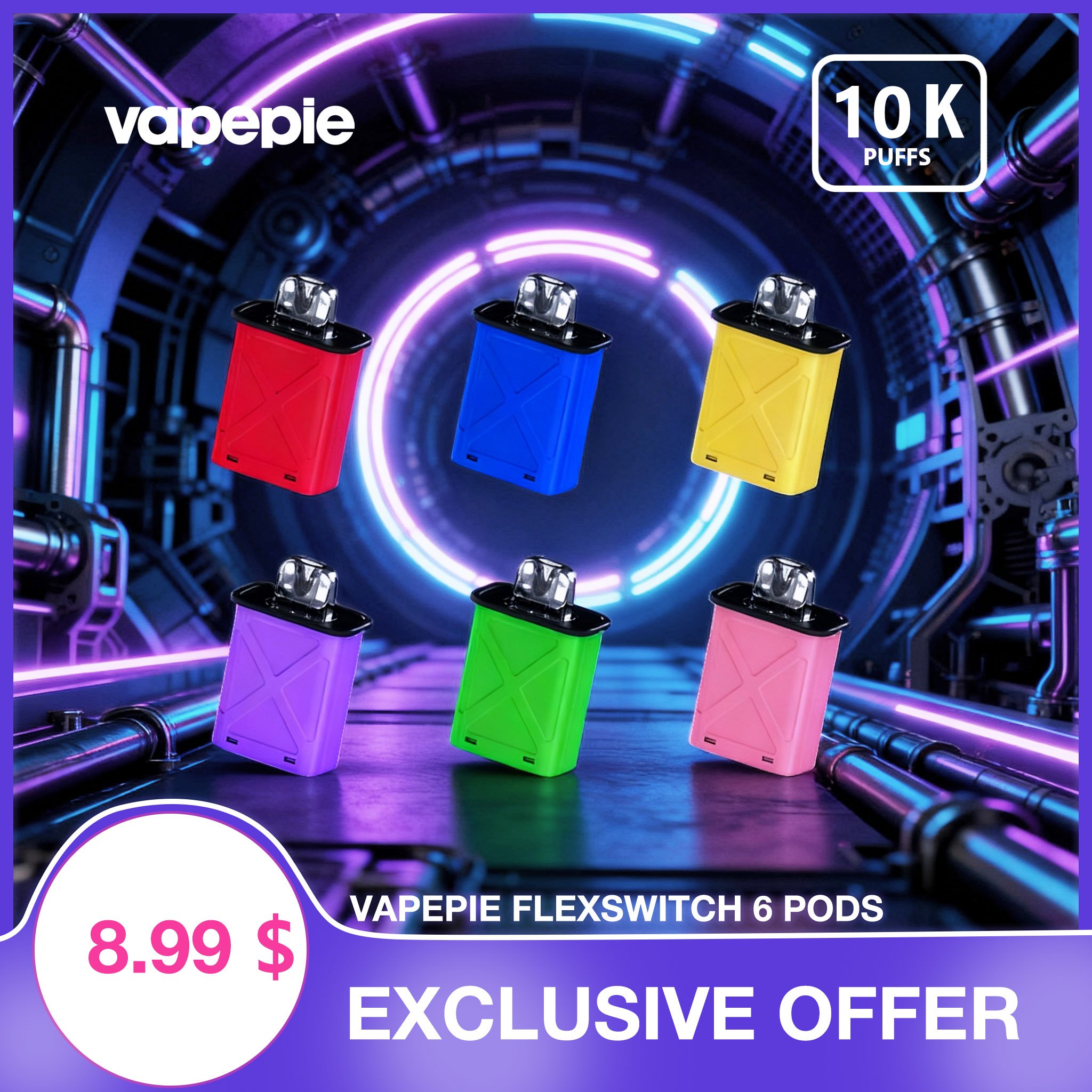 【U.S.】Vapepie FlexSwitch 10000 Puff Disposable Vape Pod