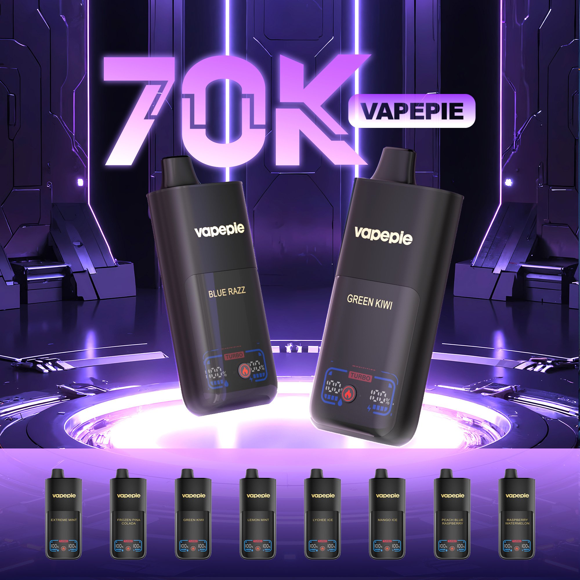 【U.S.】Vapepie Mega 70000 Puff Disposable Vape - Long-Lasting Power & Massive Clouds | Fast Shipping from California