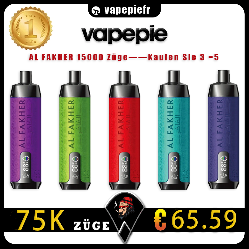 Sparen Sie bis zu 48 €AL FAKHER 15000 Züge🔥Integrierte Shisha-Schallwelle——Wählen Sie Ihre eigenen Geschmacksrichtungen, mehrere Pakete, mehrere Rabatte