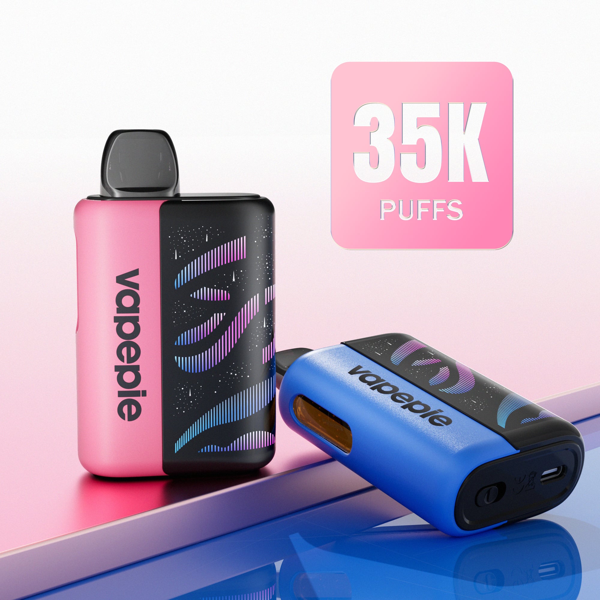 VAPEPIE Galactic Gleam 35000 Puffs Disposable Vape - Stunning Glow Effects,Massive Capacity