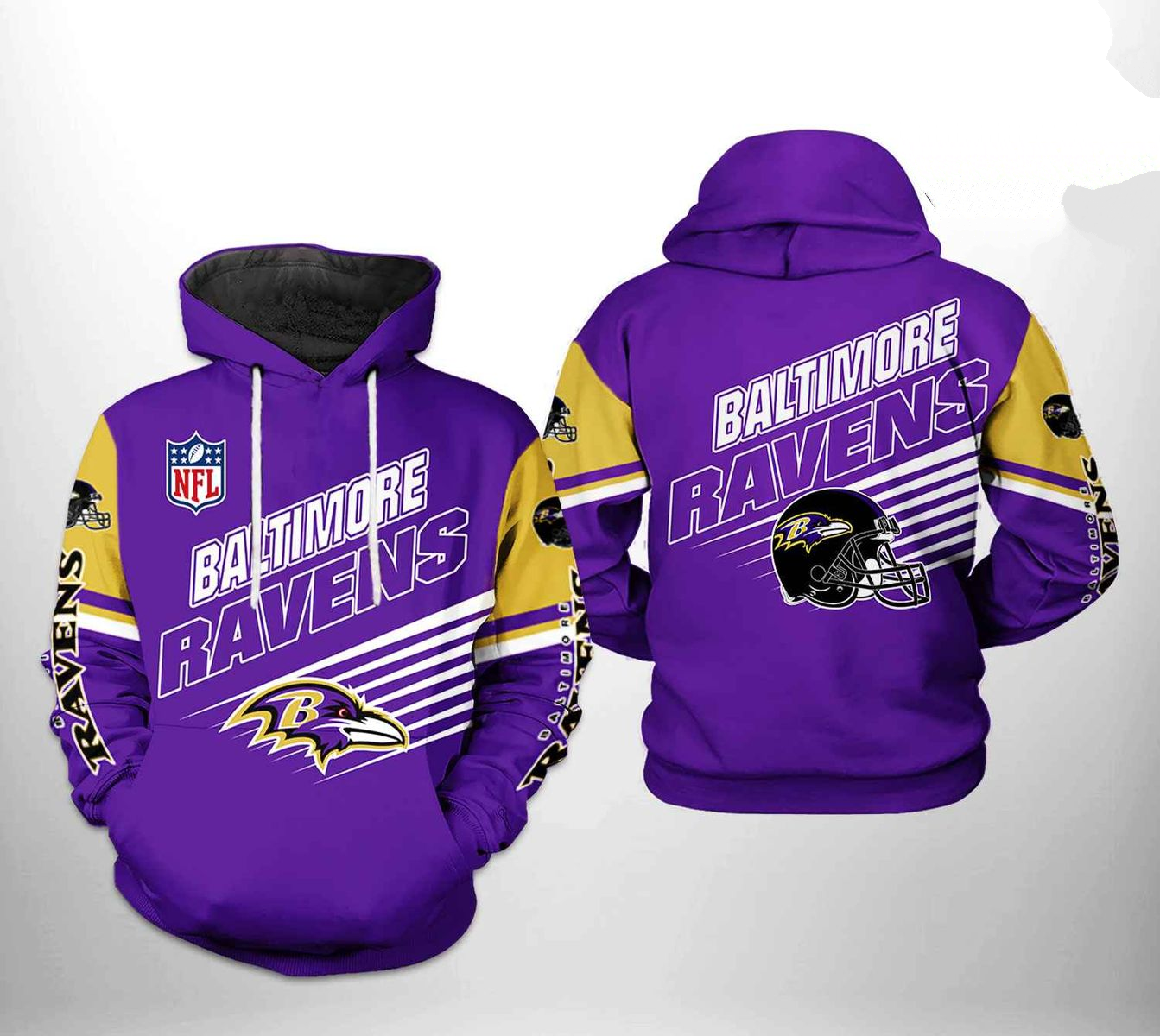 BALTIMORE RAVENS 3D HOODIE SKULL106