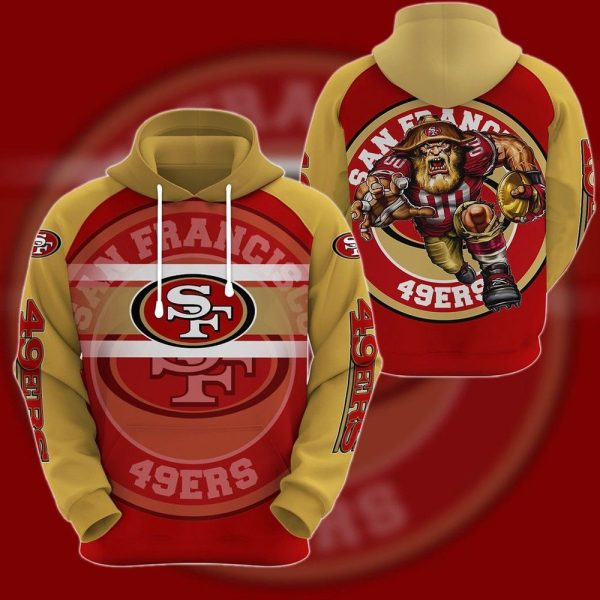 SAN FRANCISCO 49ERS 3D HOODIE SKULL 107