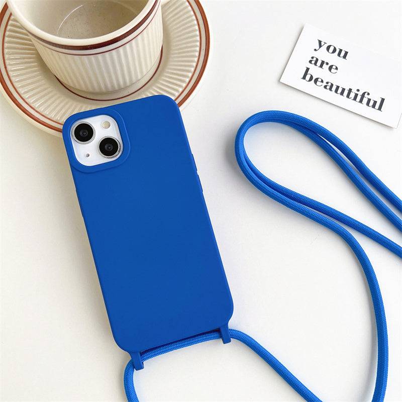 Solid Silicone Lanyard Case for iPhone