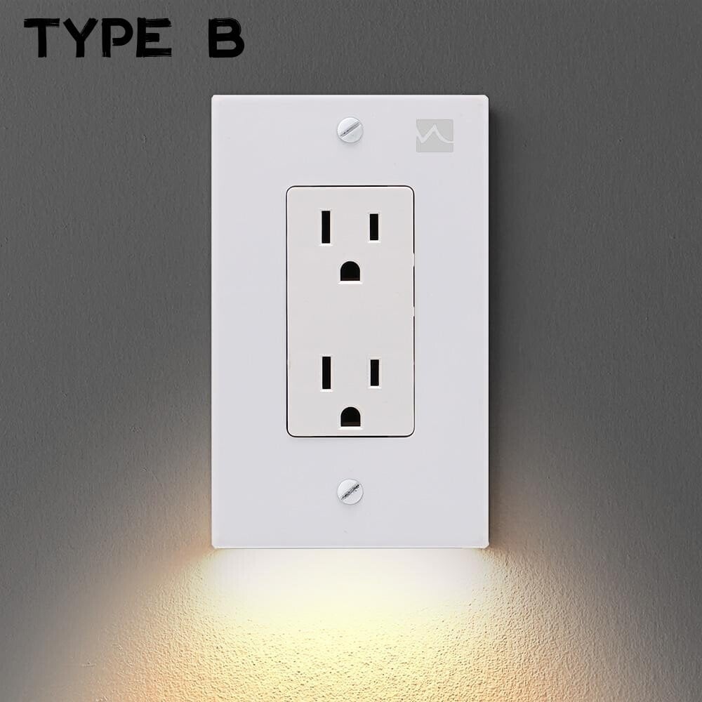 Outlet Wall Plate With Night Lights (No Batteries or Wires)