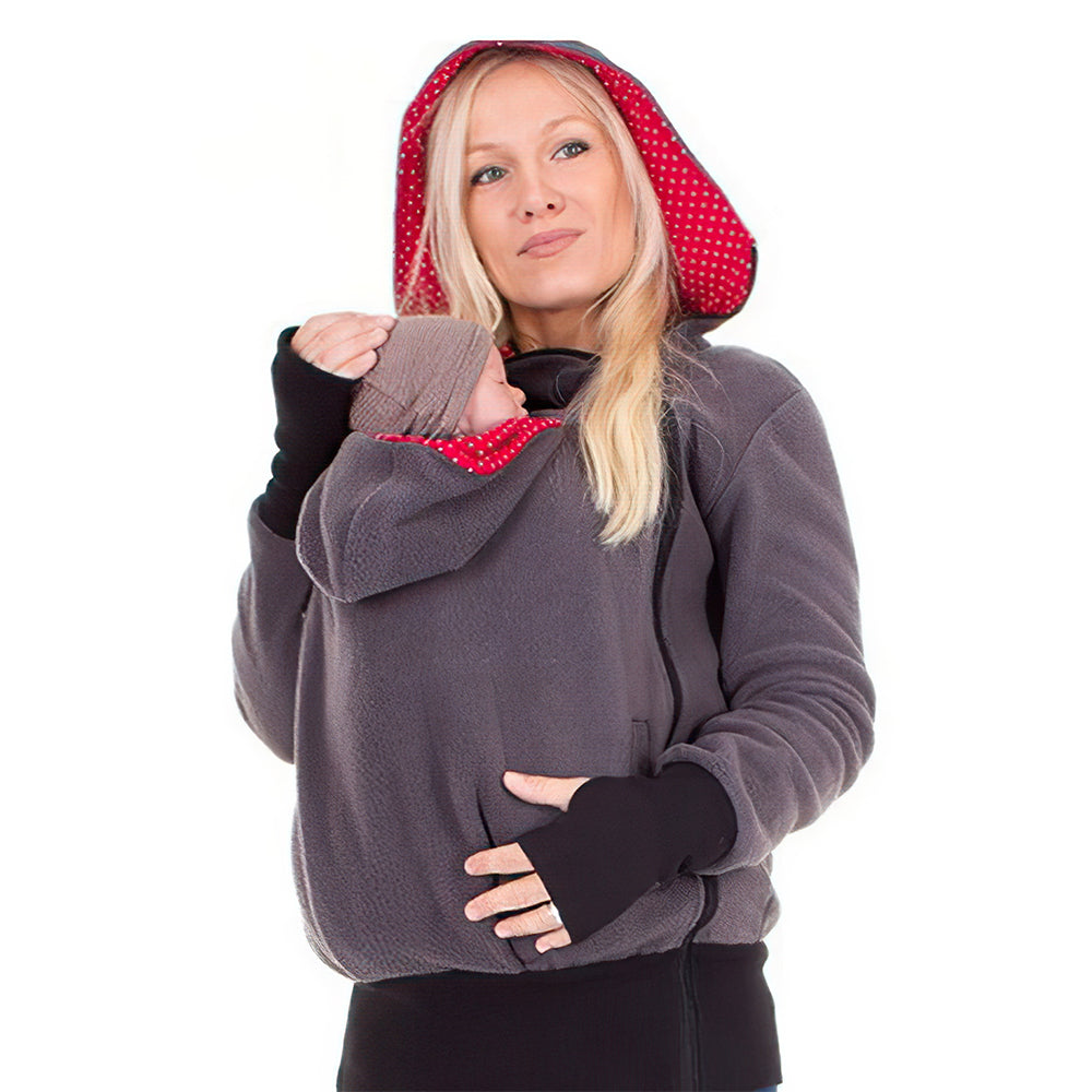 Castillotigo™ Chaqueta de suéter multifuncional con bolsa de bebé desmontable 3 en 1