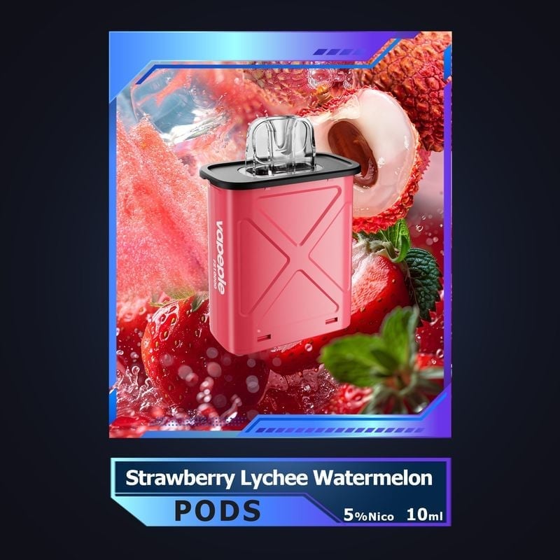 VAPEPIE FlexSwitch Kit descartável com sistema de pod – 10.000 tragadas, conjunto com 22 sabores e pod recarregável