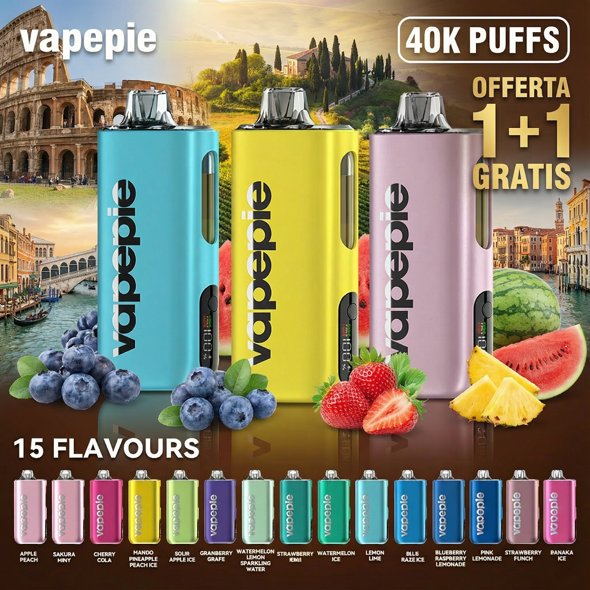 🔥Offerta 1+1 GRATIS🔥VAPEPIE Max 40000 PUFF (5%)