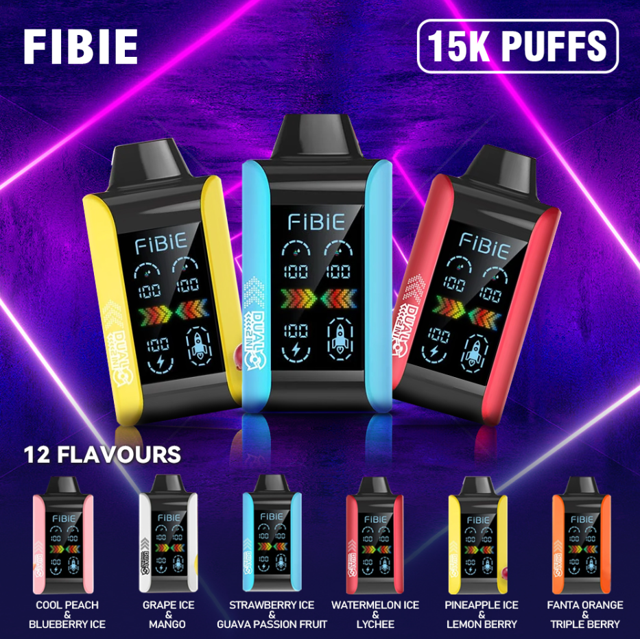 FIBIE 15000 Dual Flavors Disposable Vapor Wands(15000 PUFFS) - Digital LCD Indicator