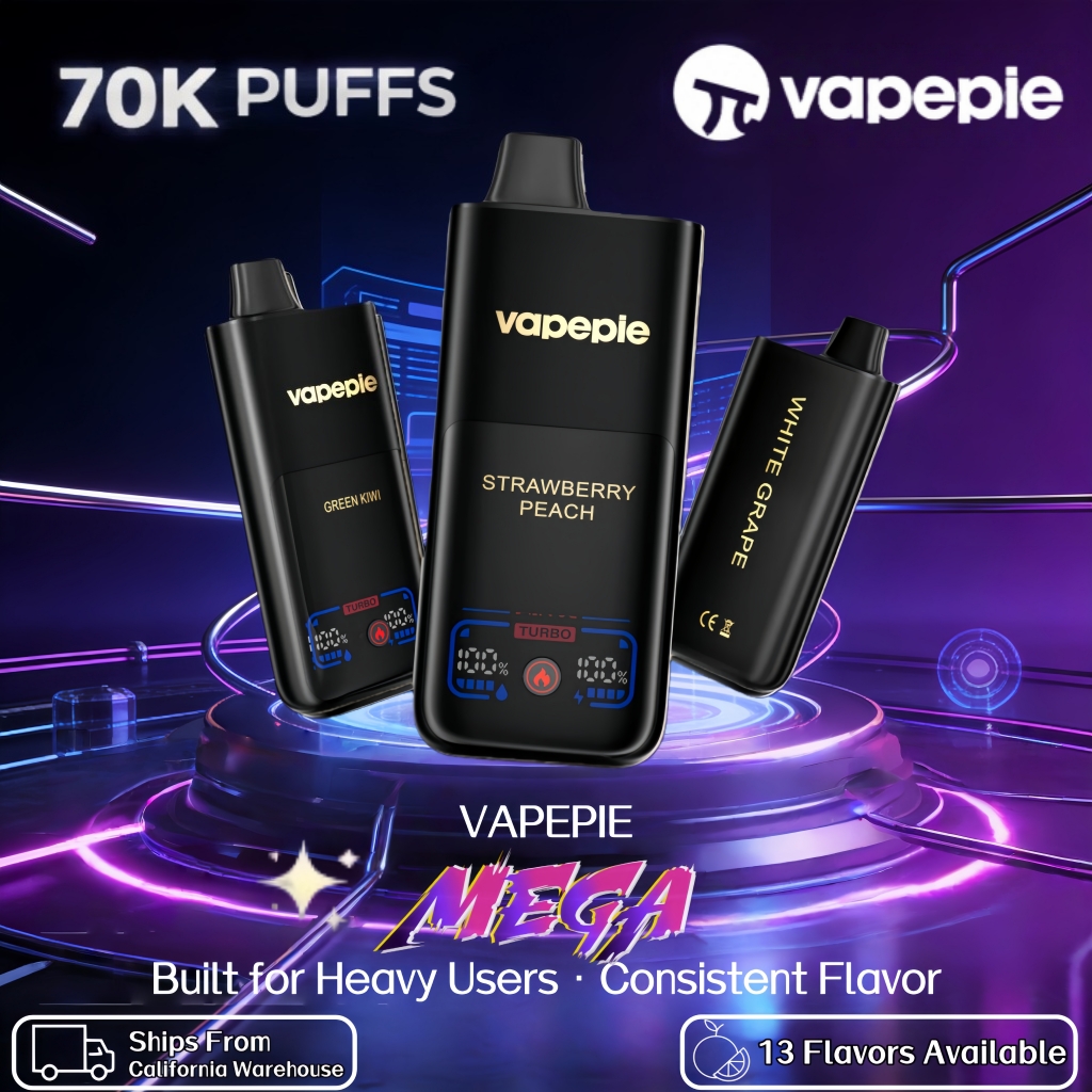 【USA】Vapepie Mega 70000 Puff Disposable Vape | Long-Lasting Power & Massive Clouds