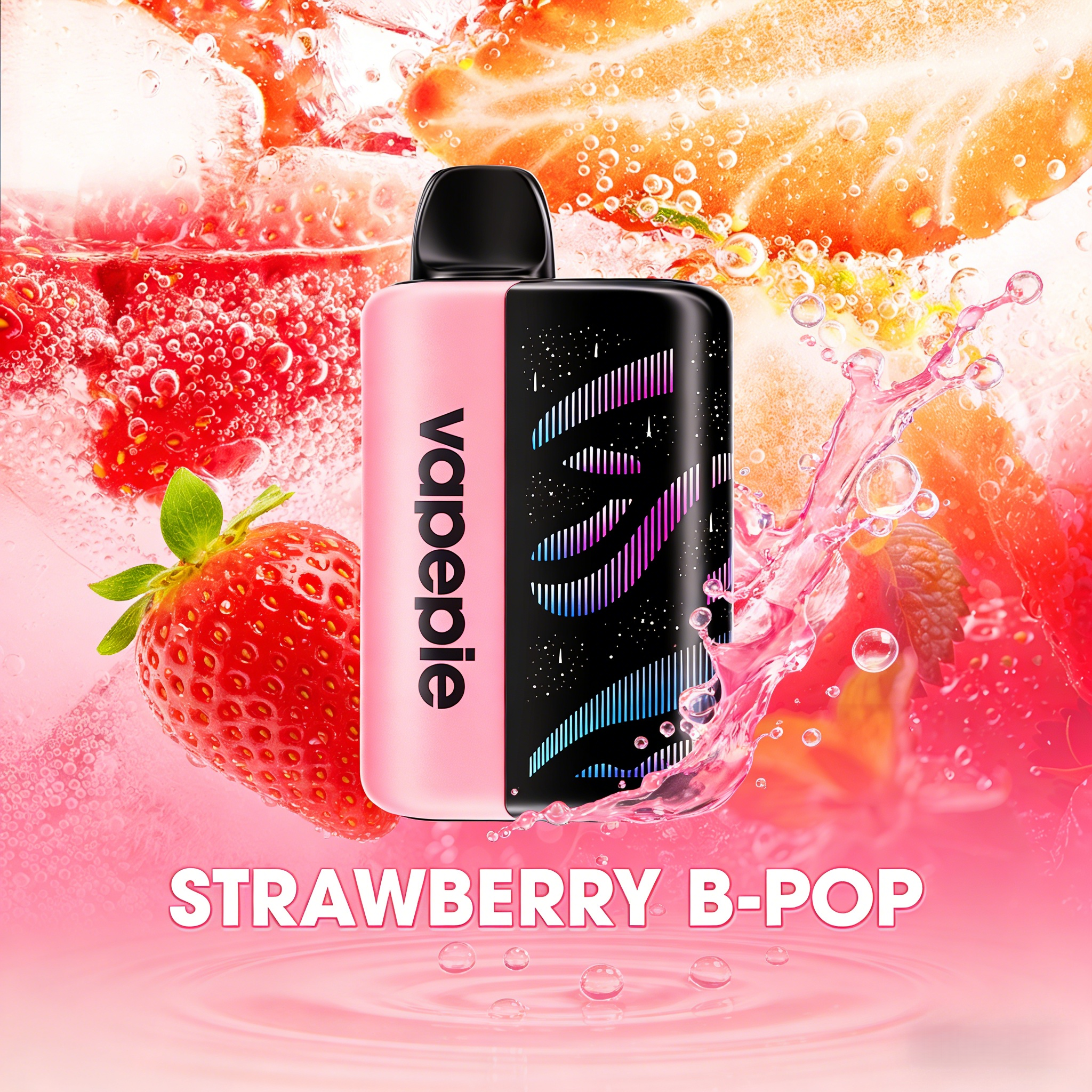 Strawberry B-Pop Flavor Vape | Vapepie 35000 Puffs Galactic Gleam