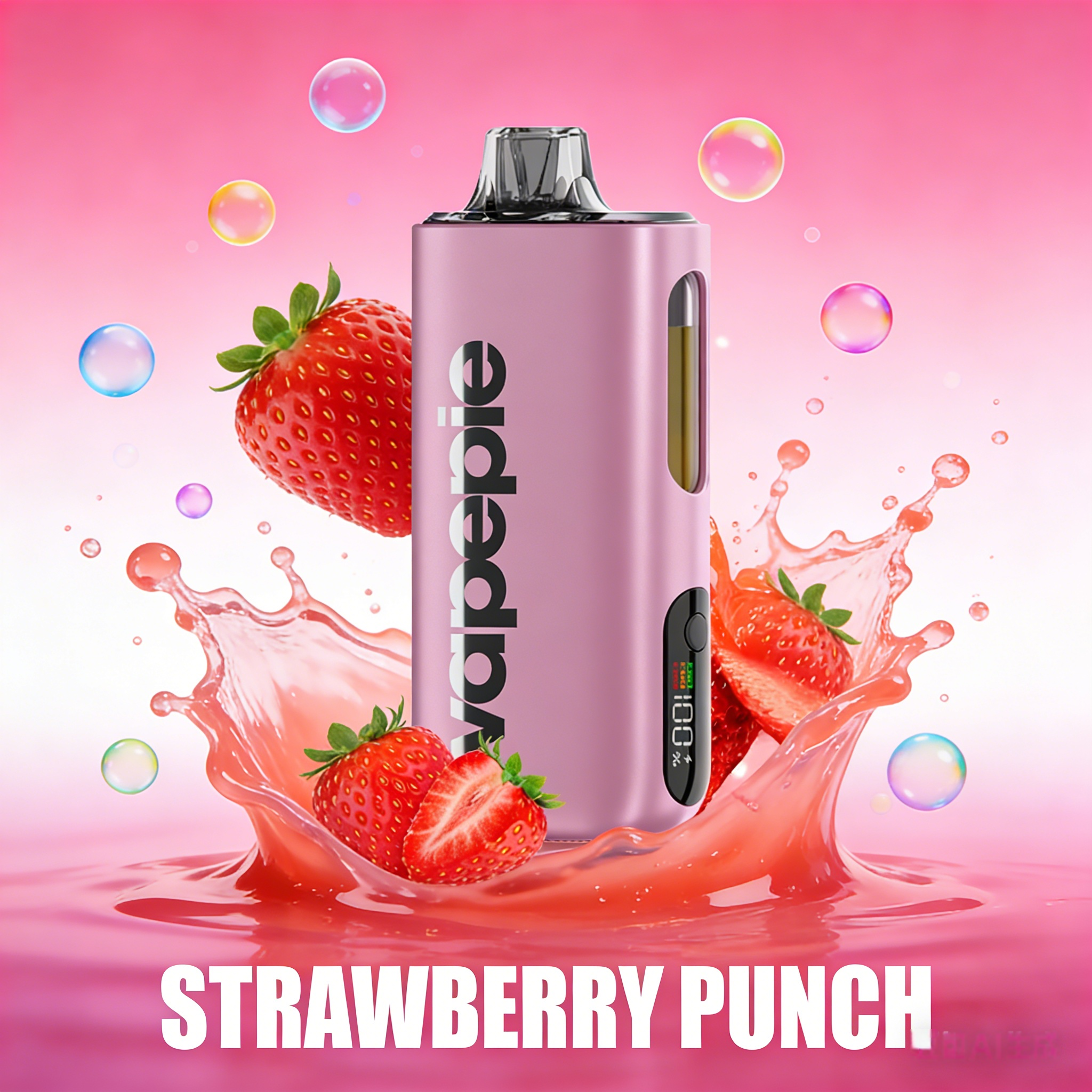 Strawberry Punch Flavor Vape  | Vapeie Max 40000 PUFFS High-Capacity Hot Pink