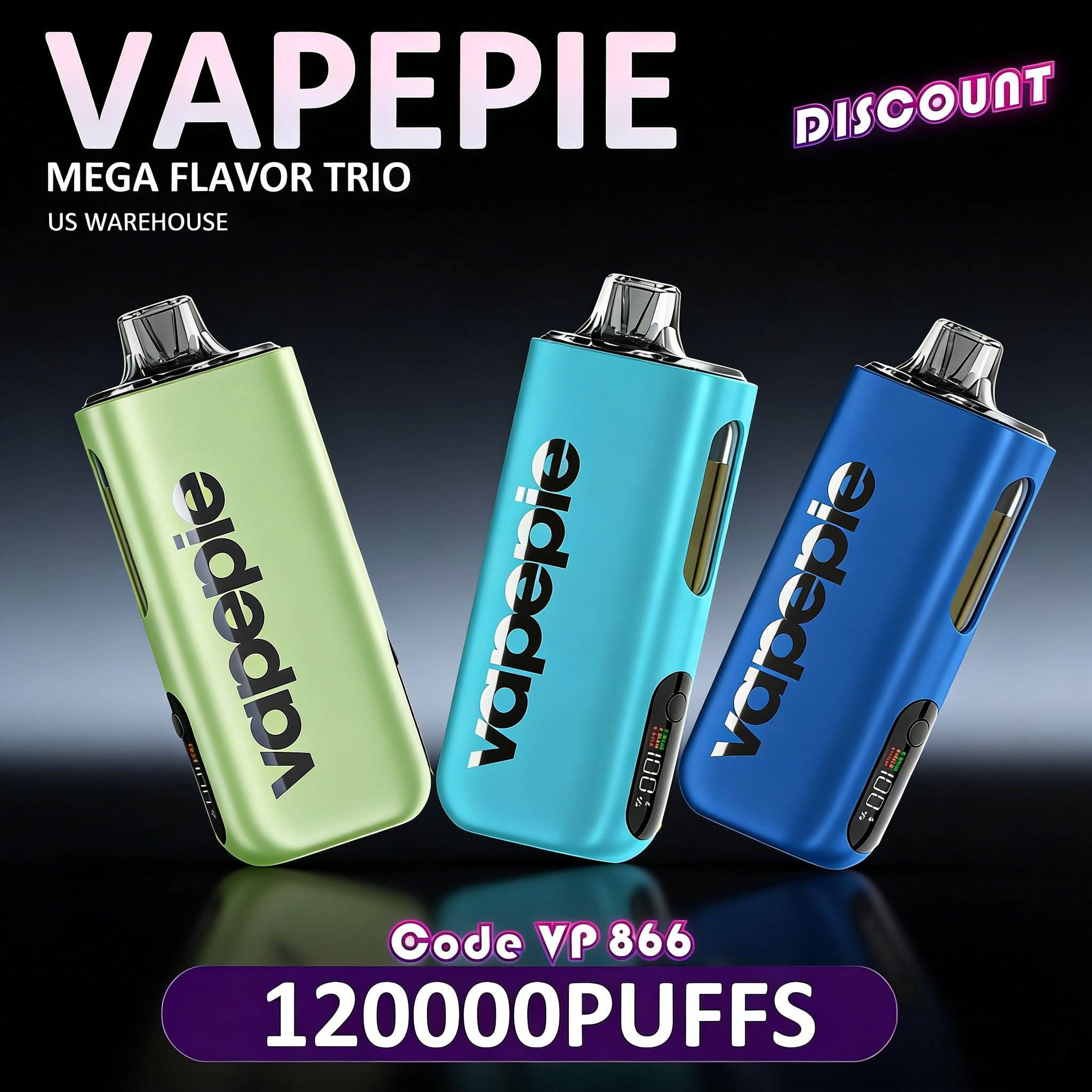 【120000 Puff】Vapepie Max 40000 Puff Vape - 3 PCS Value Package