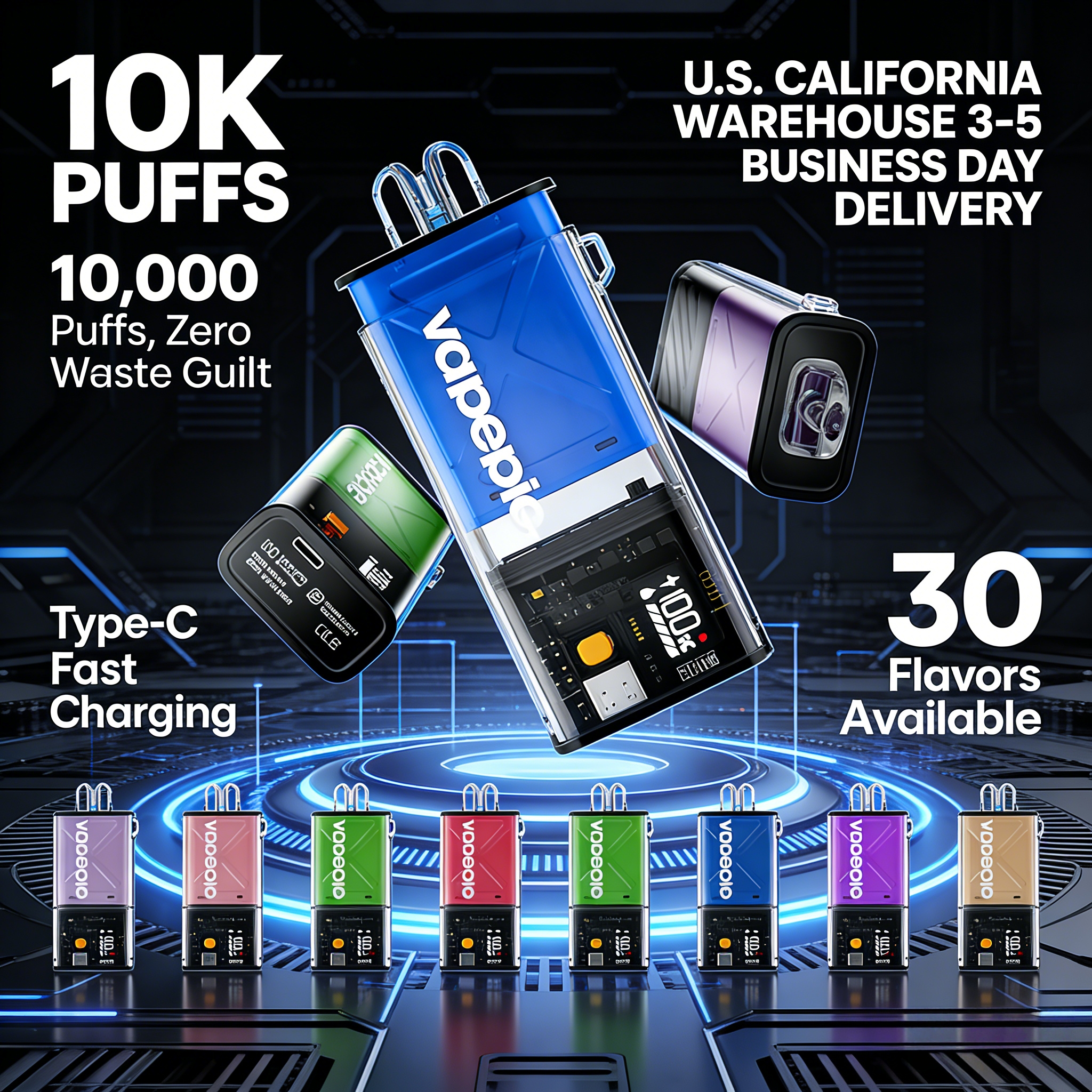 【USA】Vapepie FlexSwitch 10000 Puff Vape | U.S. Warehouse Fast Delivery