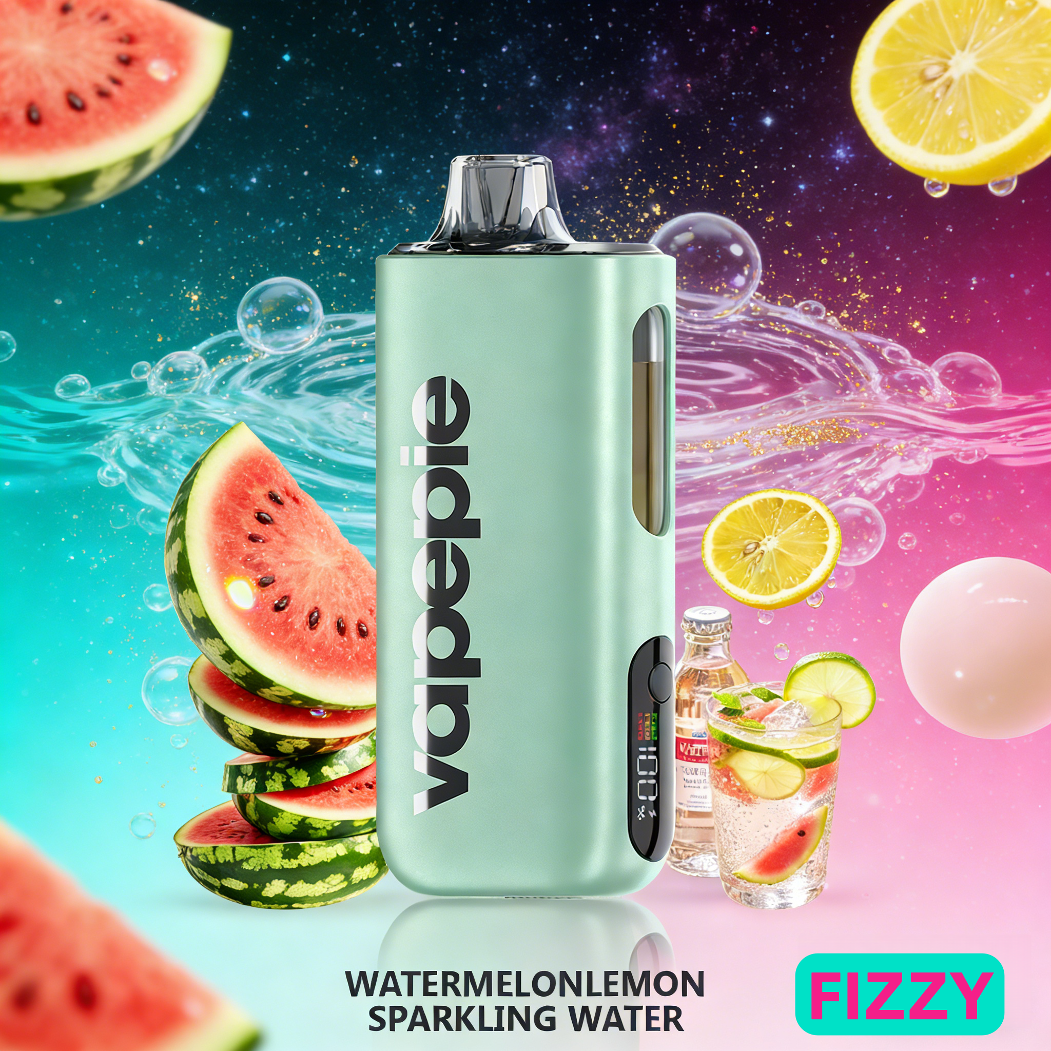Watermelonlemon Sparkling Water Flavor Vape | Vapepie Max 40000 Puffs High-Capacity Green