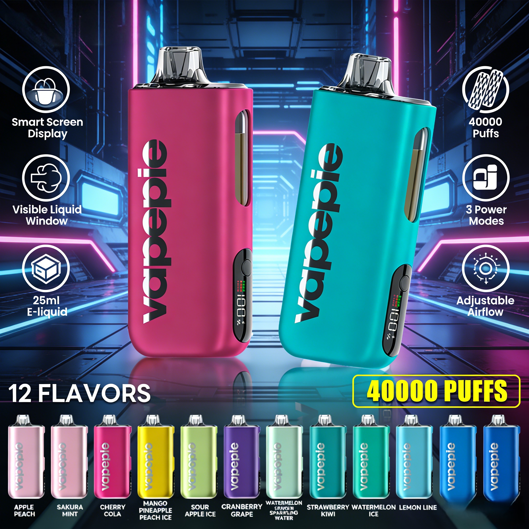 VAPEPIE Max 40000PUFFS High-Capacity Vape 15 Awesome Flavors