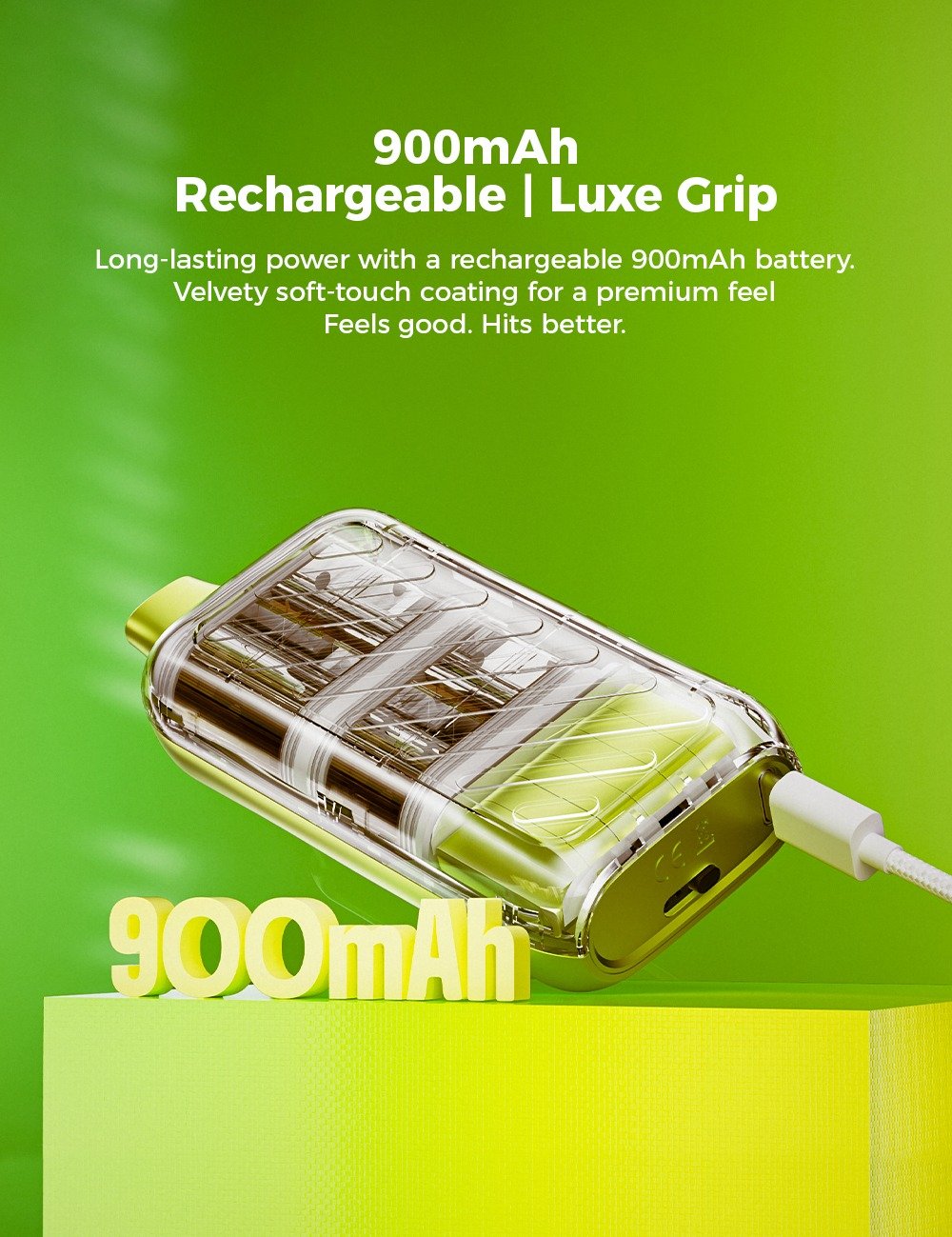 VAPEPIE Ghost Air Type-C fast charging port and rechargeable 900mAh battery