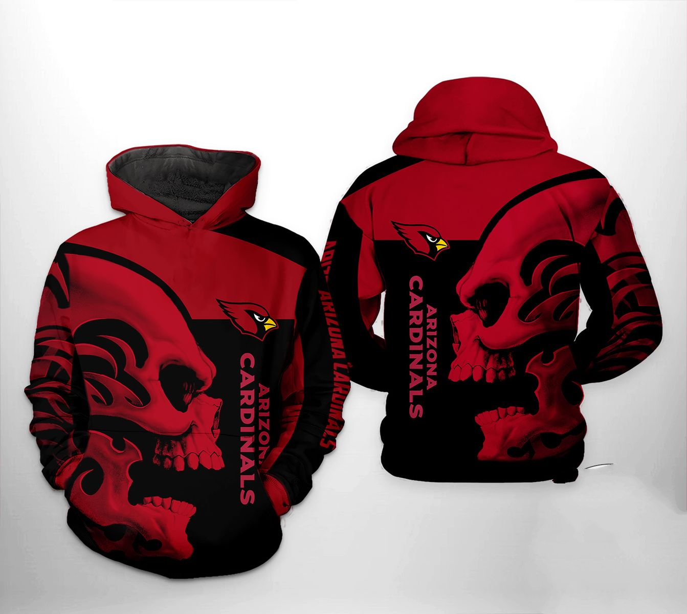 ARIZONA CARDINALS 3D HOODIE SKULL103