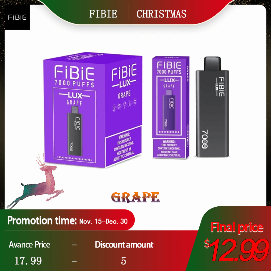 FIBIE 7000 Puffs Disposable Vapor Wands(7000 PUFFS) - GRAPE