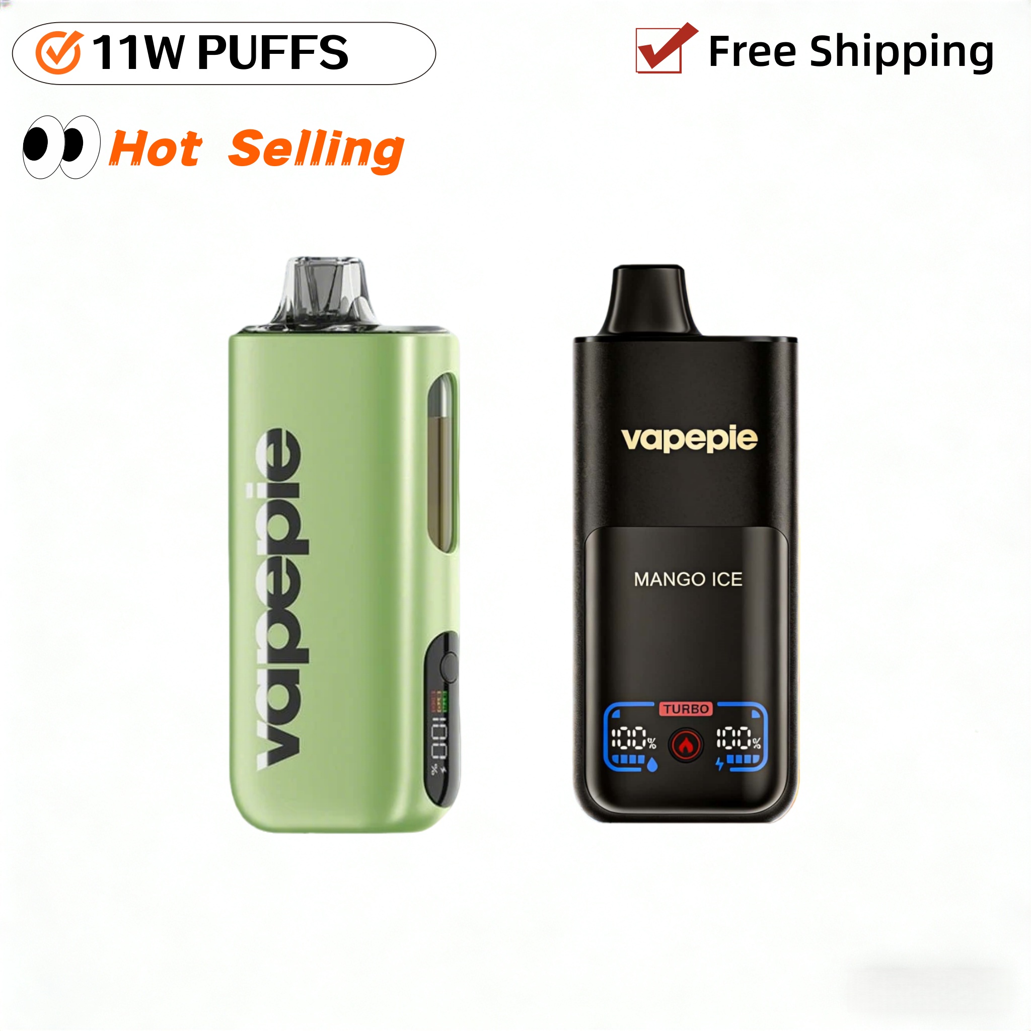 【Affordable 2-pack - 40,000 puffs-70,000 puffs】VAPEPIE 11000 Puffs Max Cloud Max Run Disposable Vape