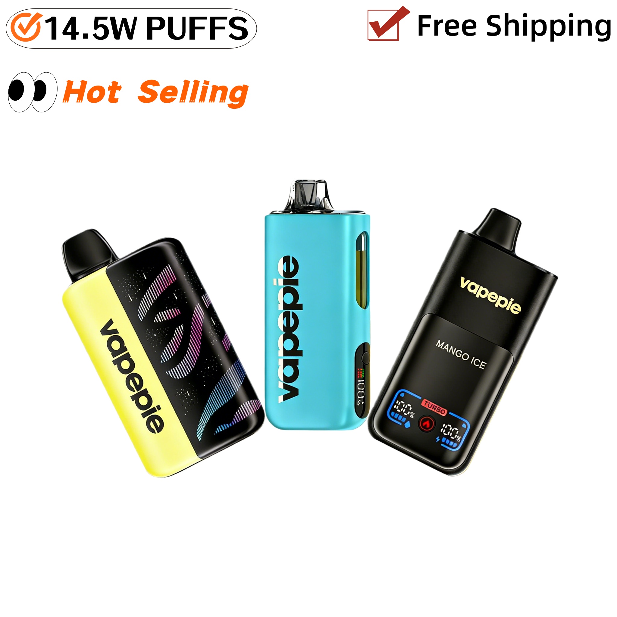 [Affordable 3-pack - 35,000 puffs-40,000 puffs-70,000 puffs] VAPEPIE 145000 Puffs Max Cloud Max Run Disposable Vape