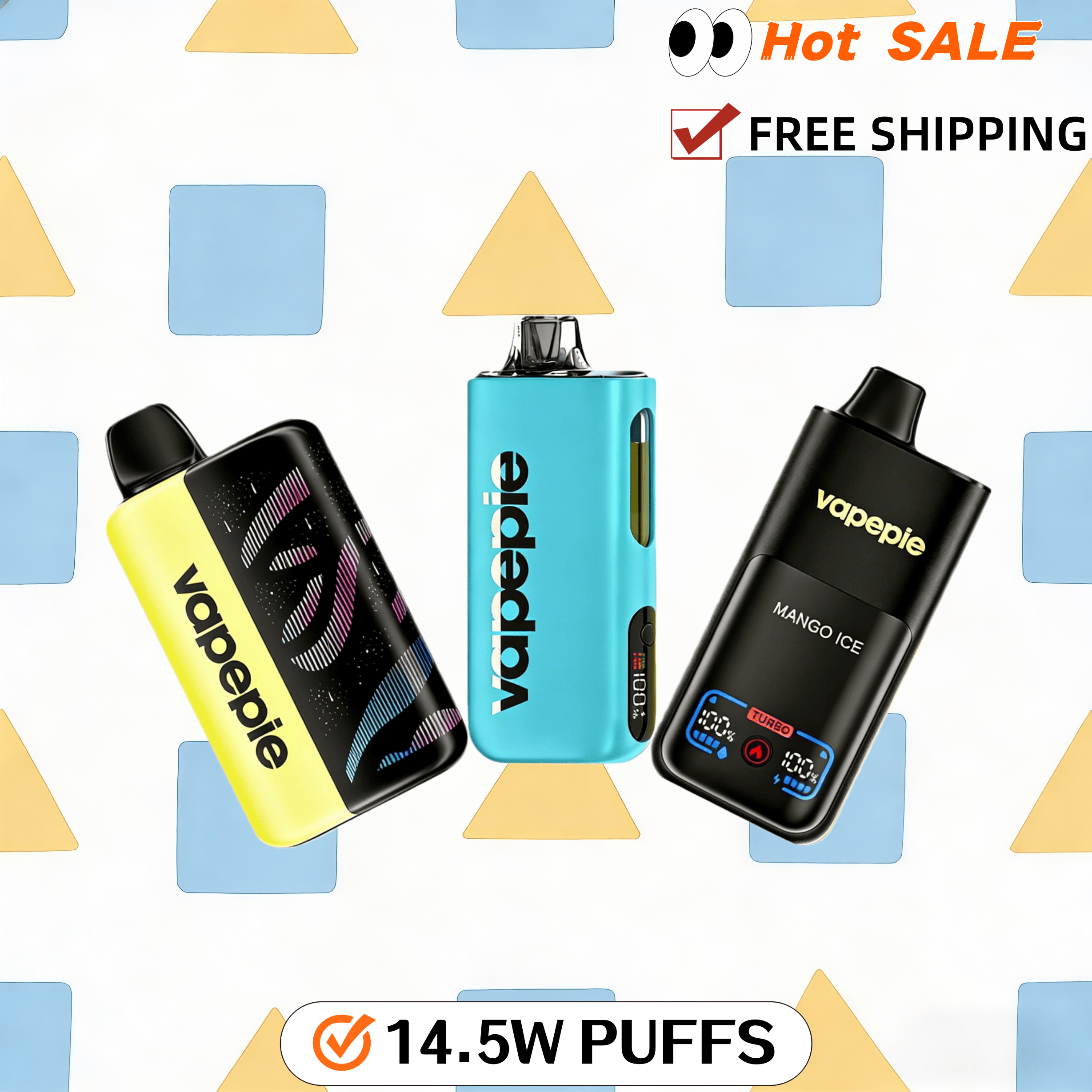 [Affordable 3-pack - 35,000 puffs-40,000 puffs-70,000 puffs] VAPEPIE 145000 Puffs Max Cloud Max Run Disposable Vape