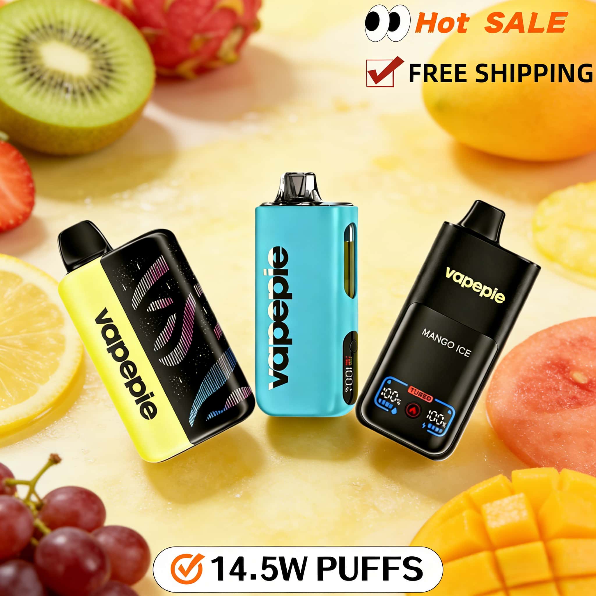 [Affordable 3-pack - 35,000 puffs-40,000 puffs-70,000 puffs] VAPEPIE 145000 Puffs Max Cloud Max Run Disposable Vape