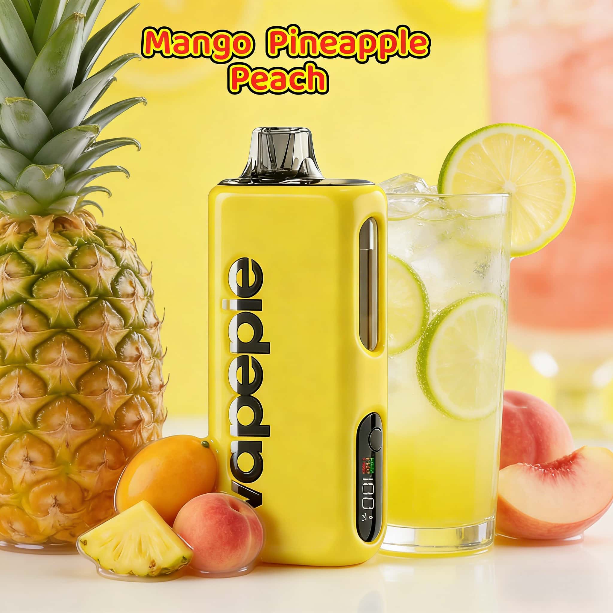 Mango Pineapple Peach Flavor Vape | Vapepie Max 40000 Puffs High-Capacity Yellow