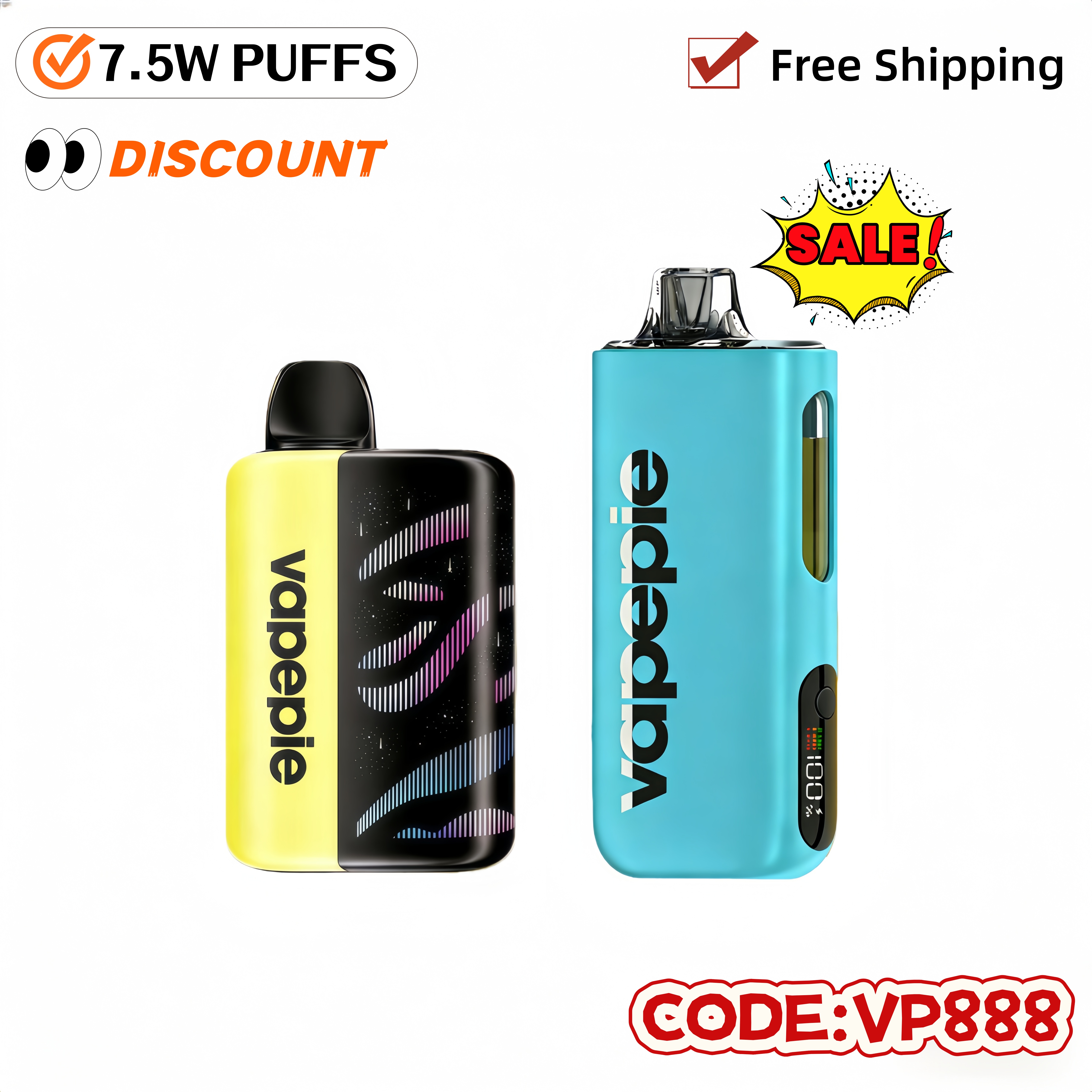 【Affordable 2-pack - 35,000 puffs-40,000 puffs】 VAPEPIE 75000 Puffs Max Cloud Max Run Disposable Vape