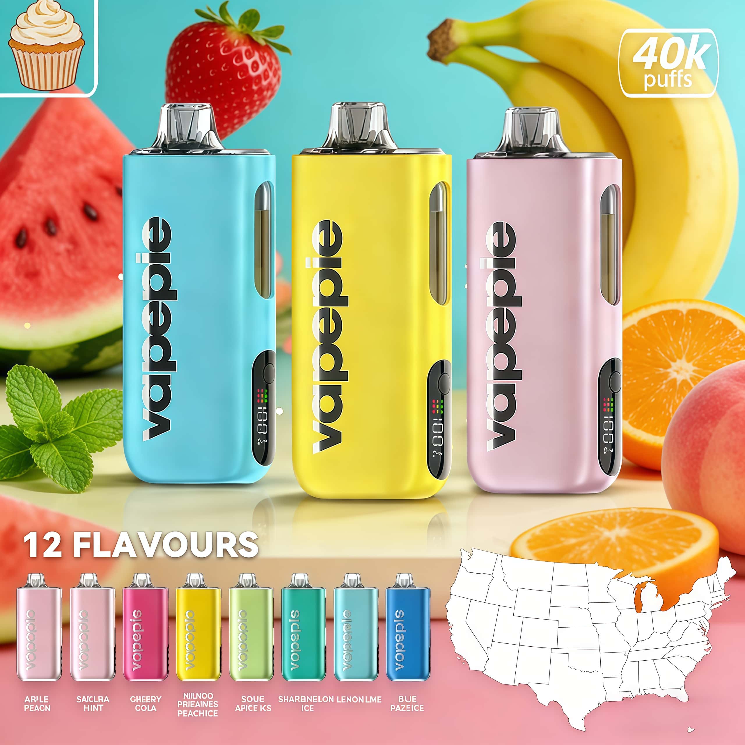 Vapepie Max 40000 Puff Disposable Vape | U.S. Warehouse Fast Delivery