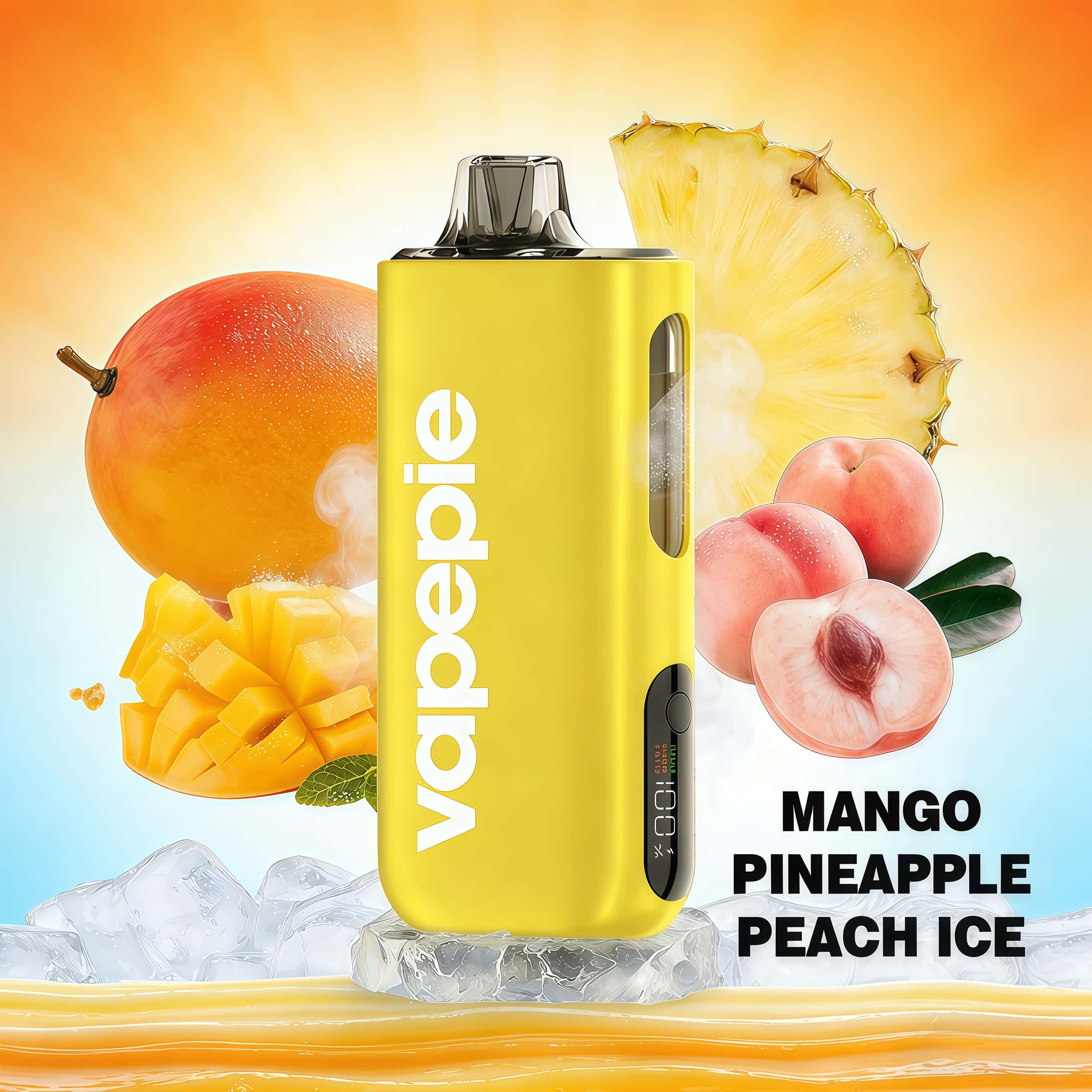 Mango Pineapple Peach Flavor Vape | Vapepie Max 40000 Puffs High-Capacity Yellow