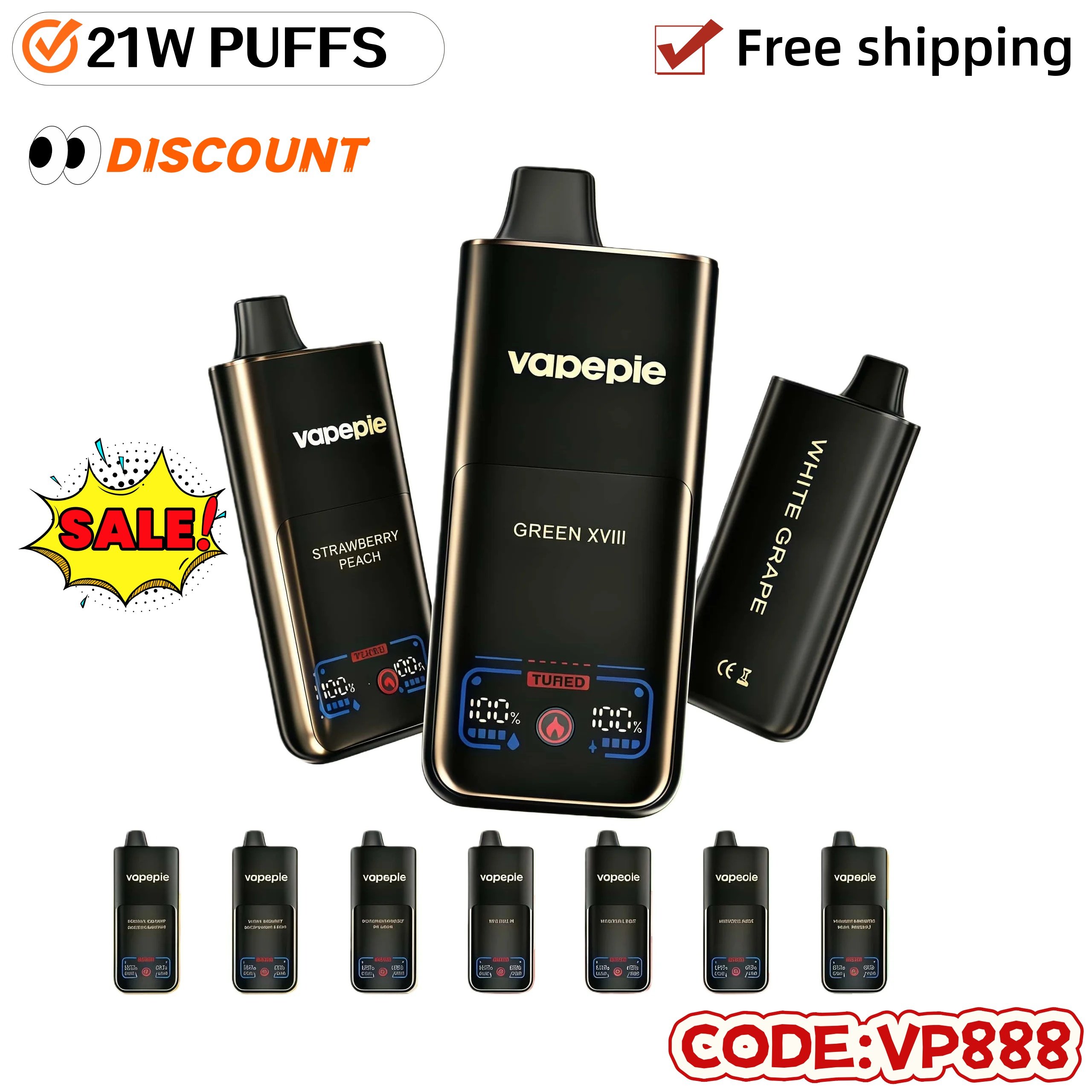 [Affordable 3-pack - 70,000 puffs] VAPEPIE 210000 Puffs Max Cloud Max Run Disposable Vape