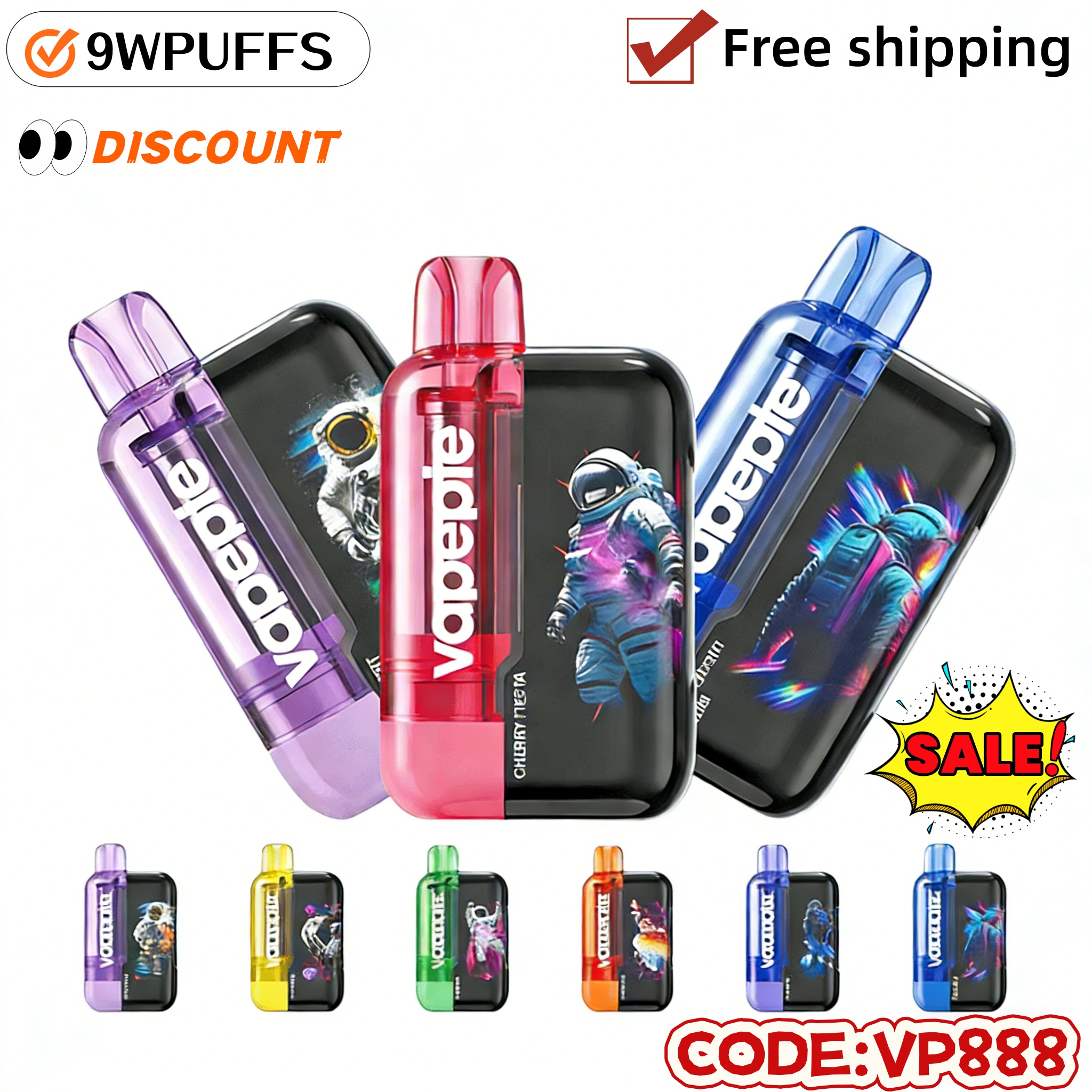 [Affordable 3-pack - 30,000 puffs] Vapepie Ultra Phantom 90000 disposable e-cigarettes | Fast shipping from US warehouse