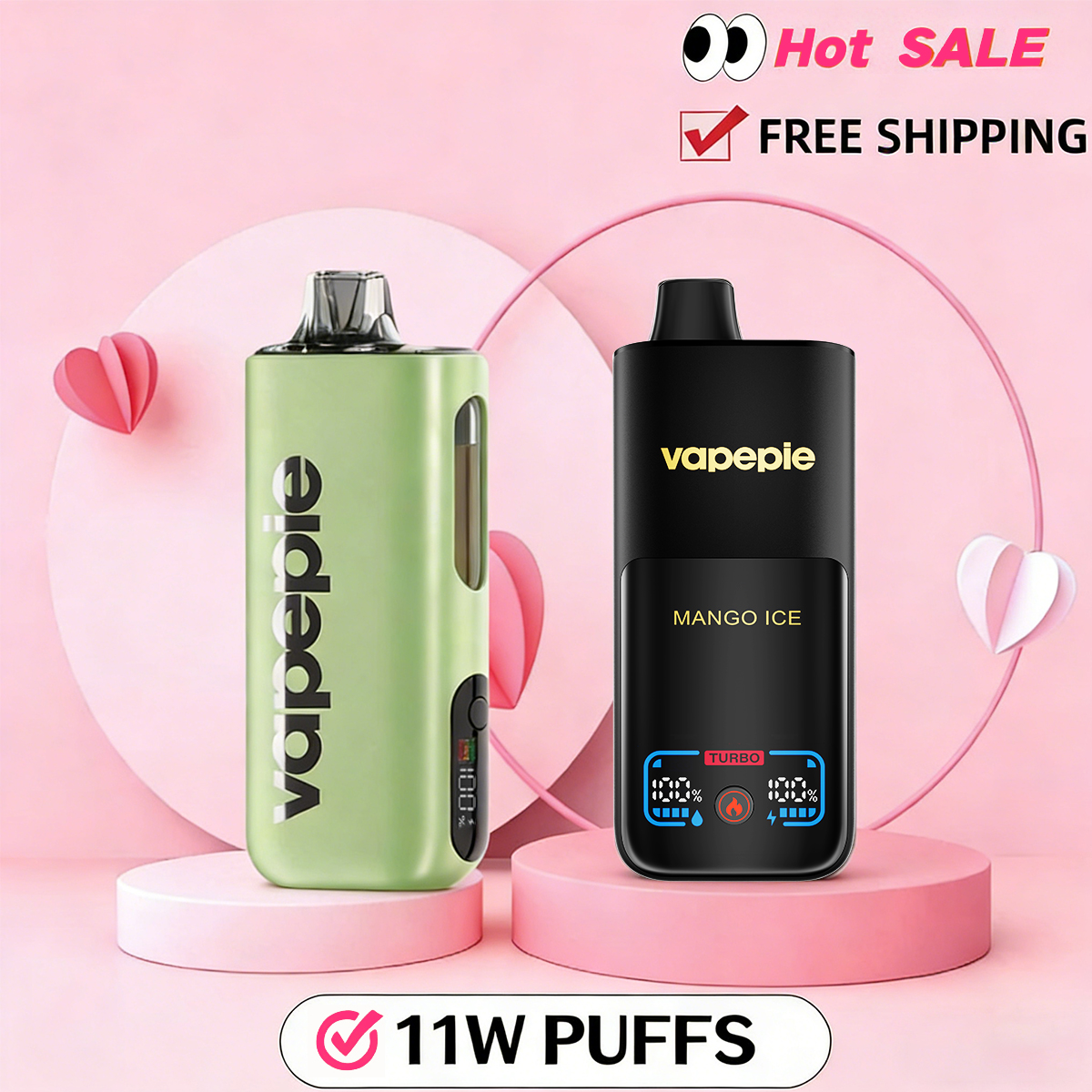 【Affordable 2-pack - 40,000 puffs-70,000 puffs】VAPEPIE 11000 Puffs Max Cloud Max Run Disposable Vape