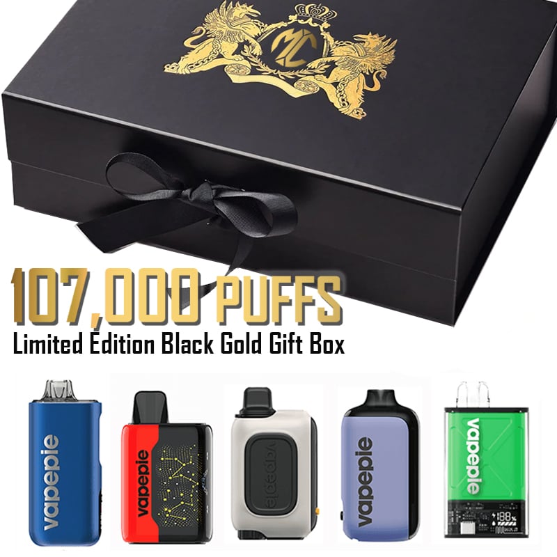 2025 VAPE 107,000 PUFFS Limited Edition Black Gold Gift Box