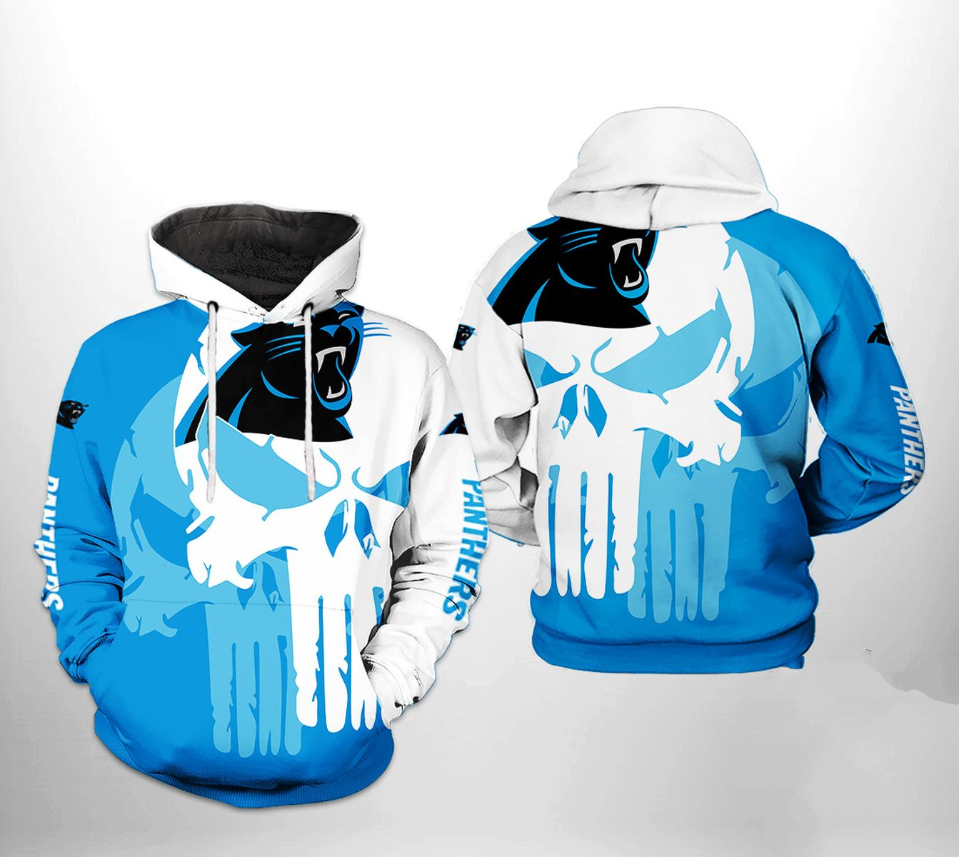 CAROLINA PANTHERS 3D HOODIE SKULL107