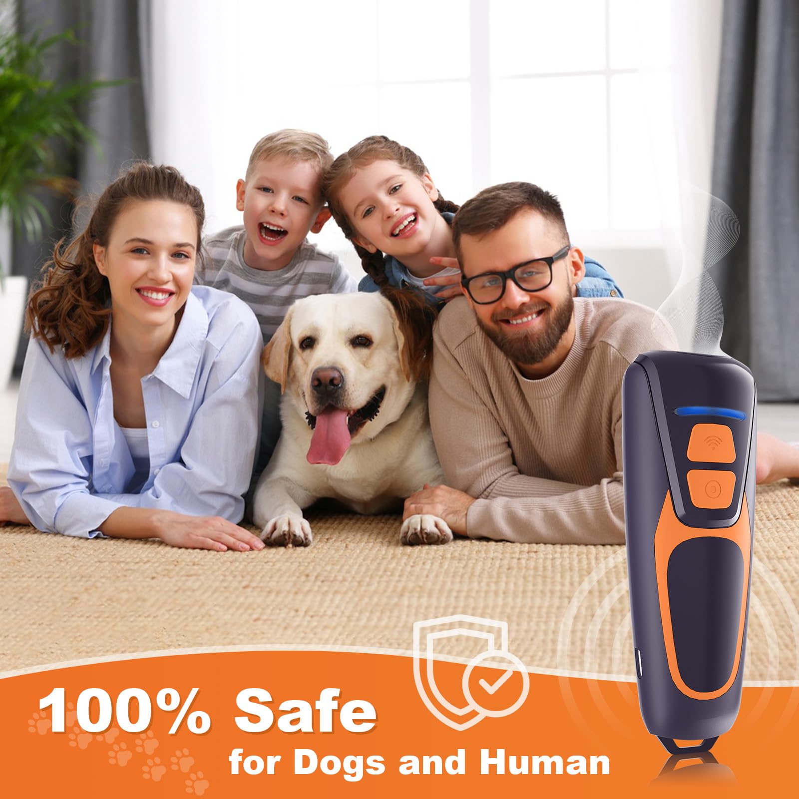 Ultrasonic Bark Control Device – 50FT Range, Rechargeable, Indoor/Outdoor