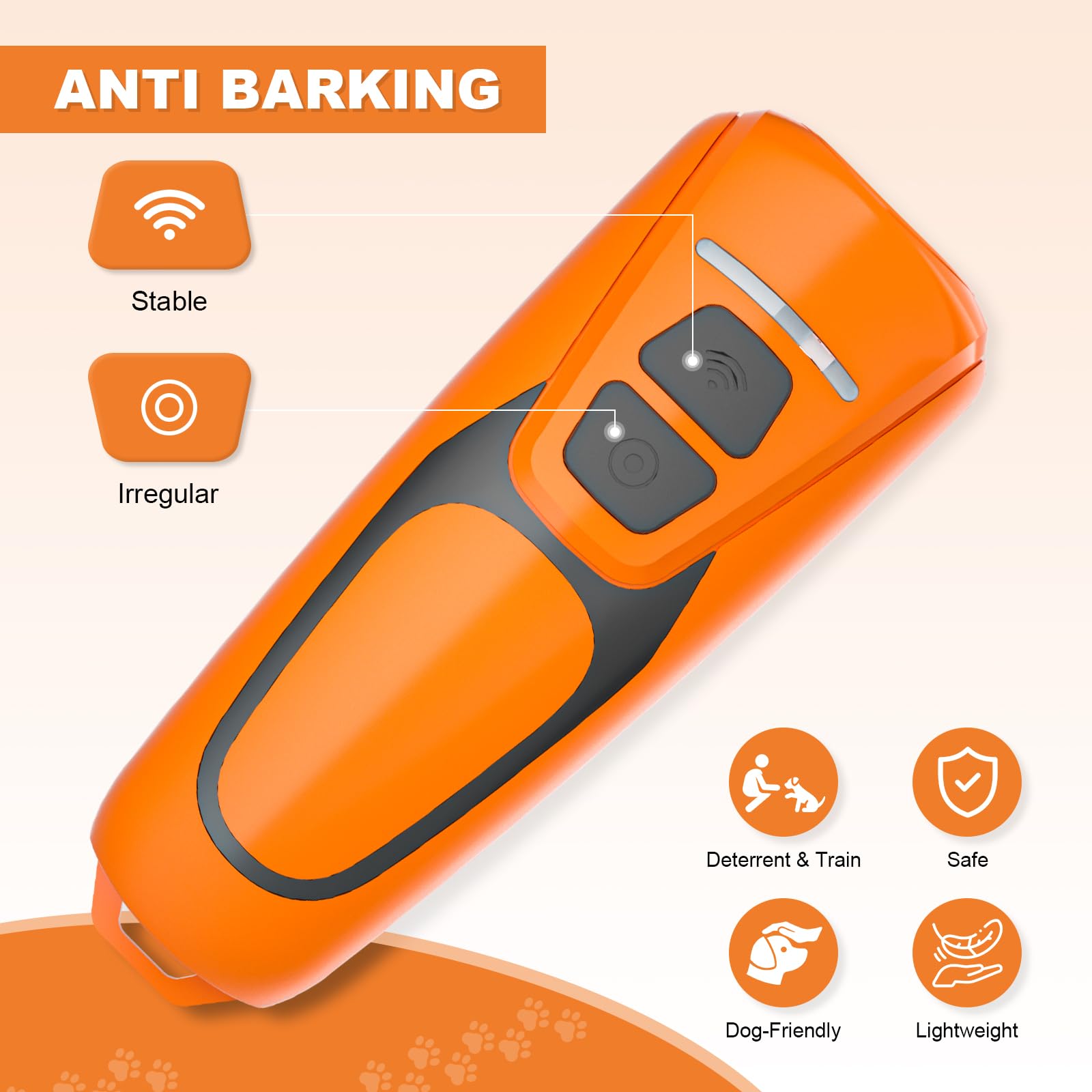 Ultrasonic Bark Control Device – 50FT Range, Rechargeable, Indoor/Outdoor