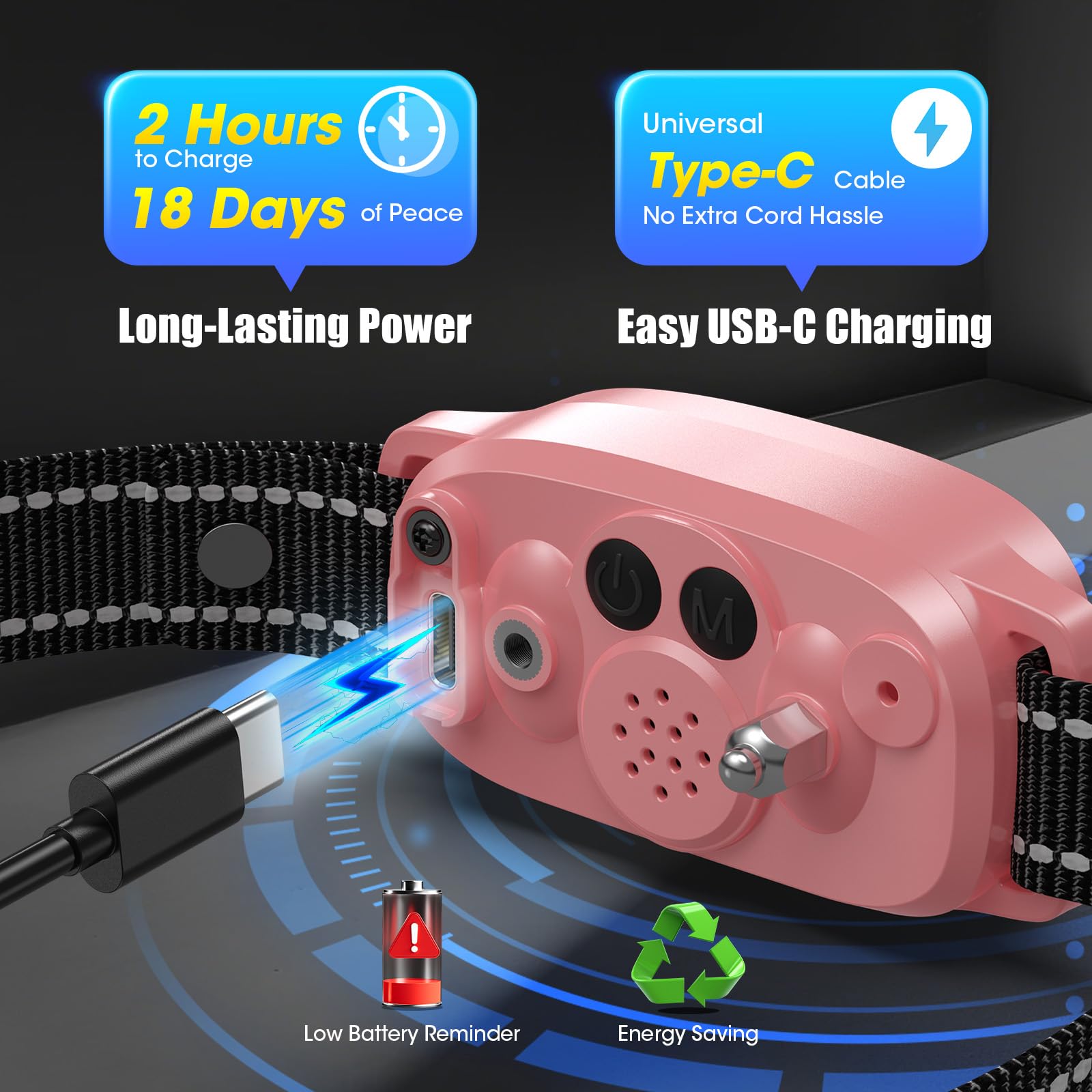 AI Bark Collar – 5 Modes, Rechargeable, IP67 Waterproof, Fits Large Medium Small Dogs (Black)