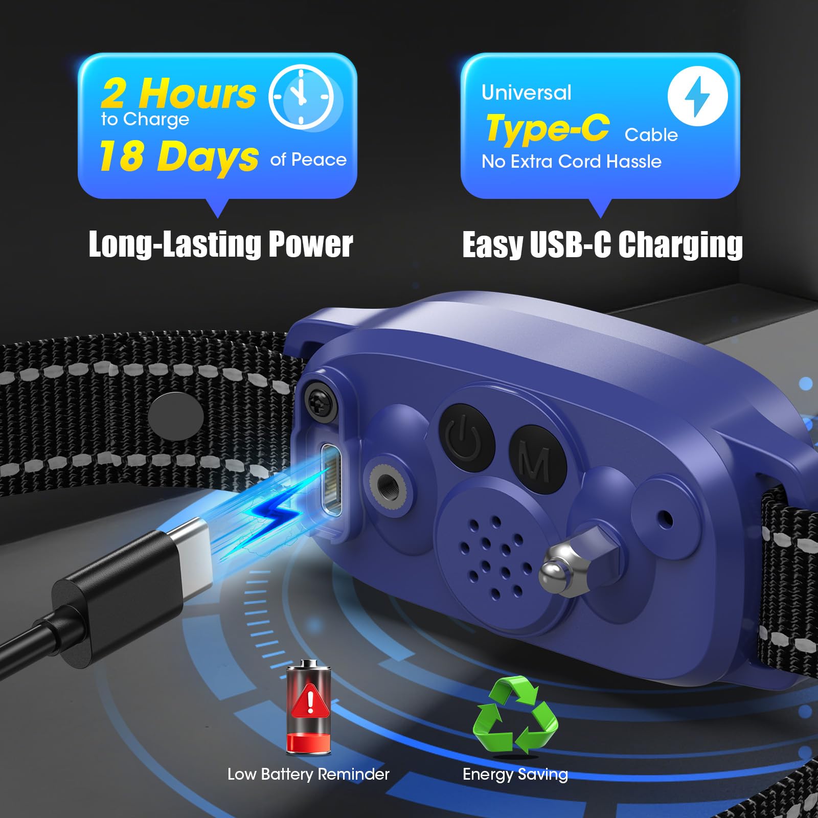 AI Bark Collar – 5 Modes, Rechargeable, IP67 Waterproof, Fits Large Medium Small Dogs (Black)