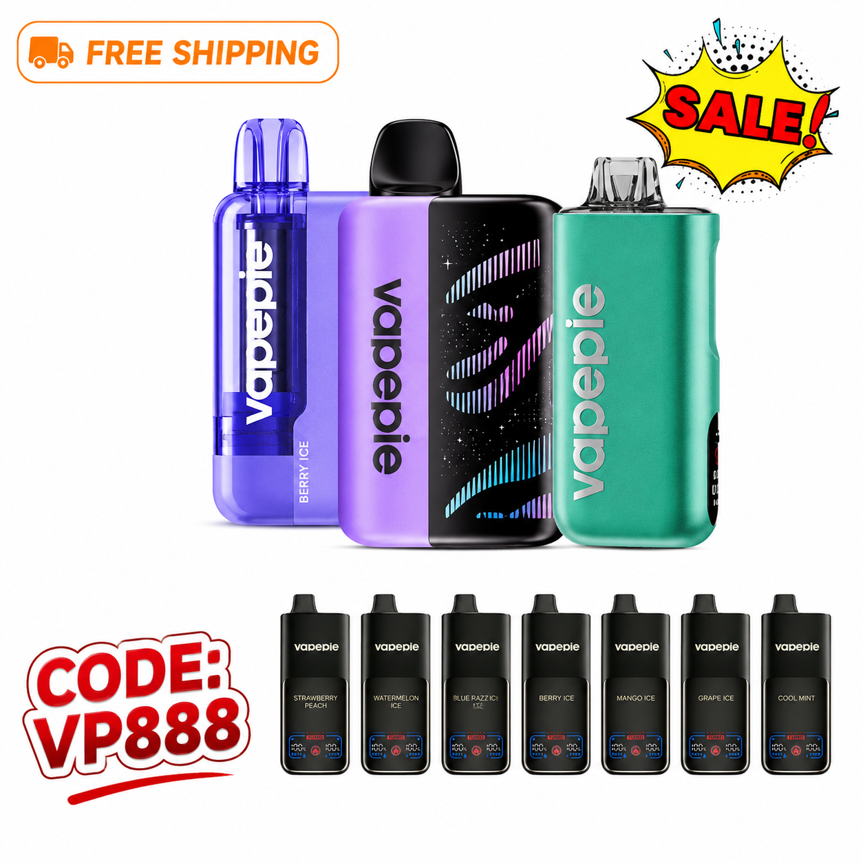 【Affordable 3-pack - 30,000+35,000+40,000 puffs】 VAPEPIE 105000 Puffs Max Cloud Max Run Disposable Vape