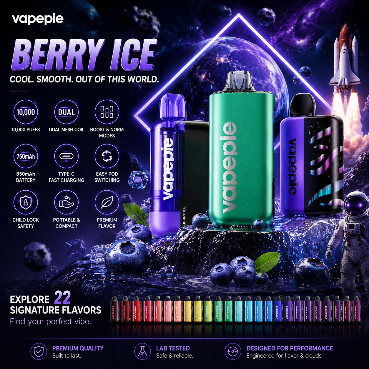 【Affordable 3-pack - 30,000+35,000+40,000 puffs】 VAPEPIE 105000 Puffs Max Cloud Max Run Disposable Vape
