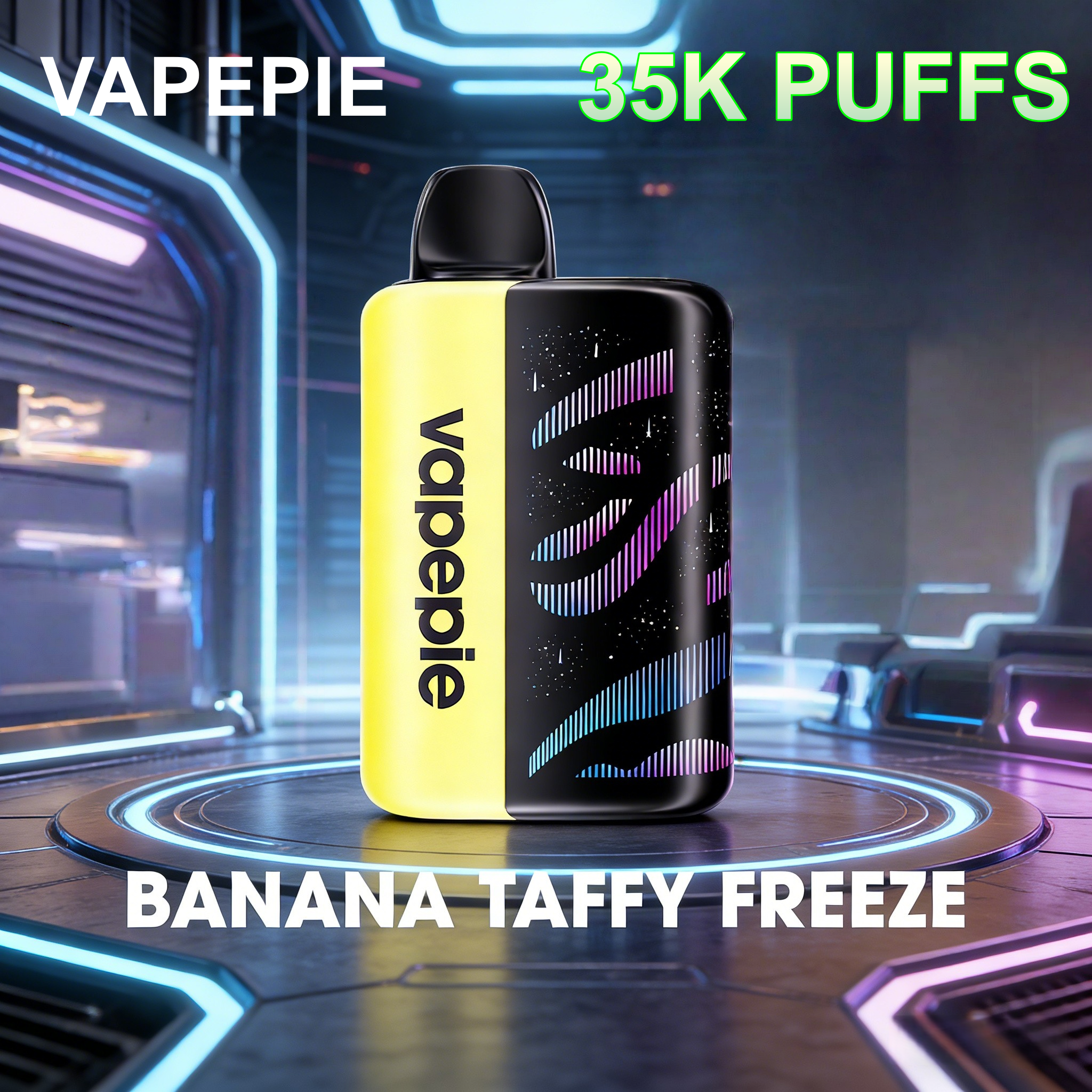 Banana Taffy Freeze Flavor Vape | Vapepie 35000 Puffs Galactic Gleam