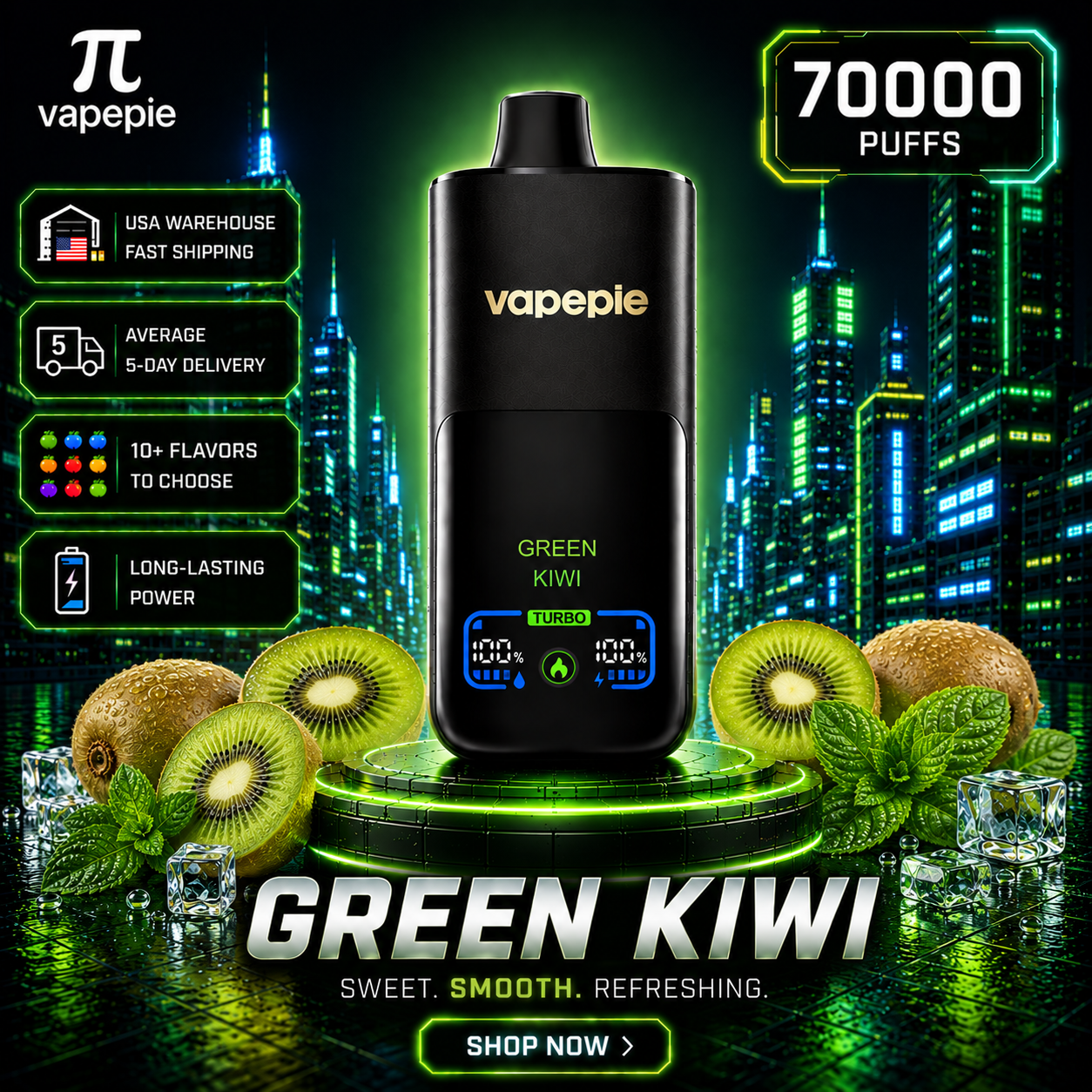Green Kiwi | 70000 Puffs