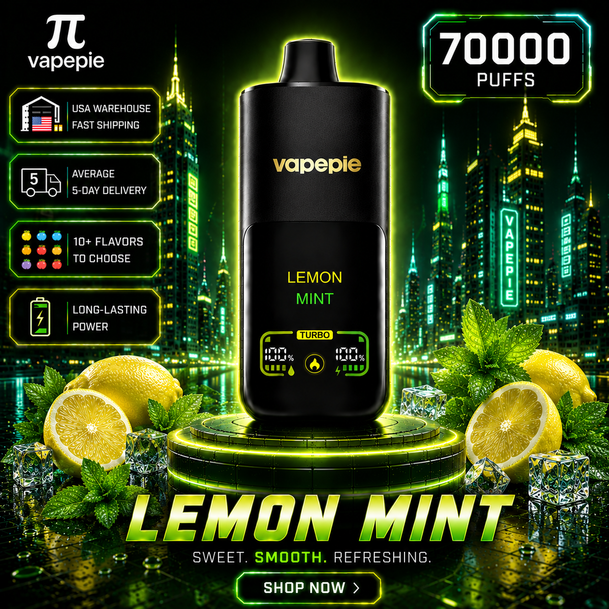 Lemon mint |70000 Puffs