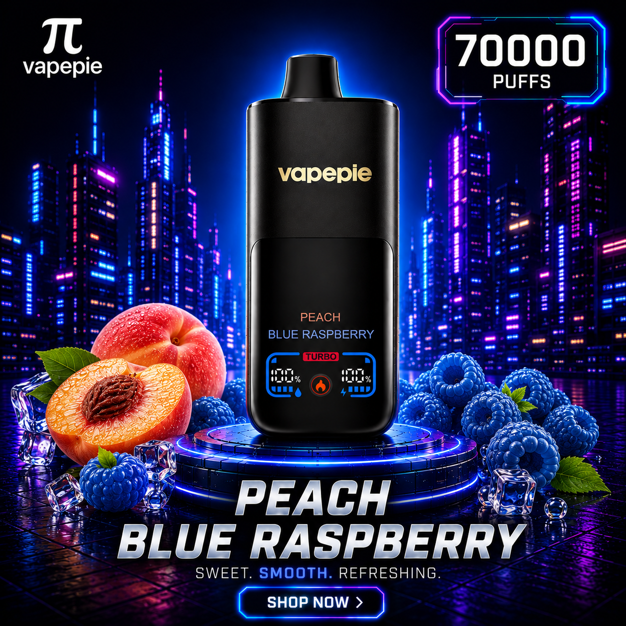Peach Blue Raspberry | 70000 Puffs