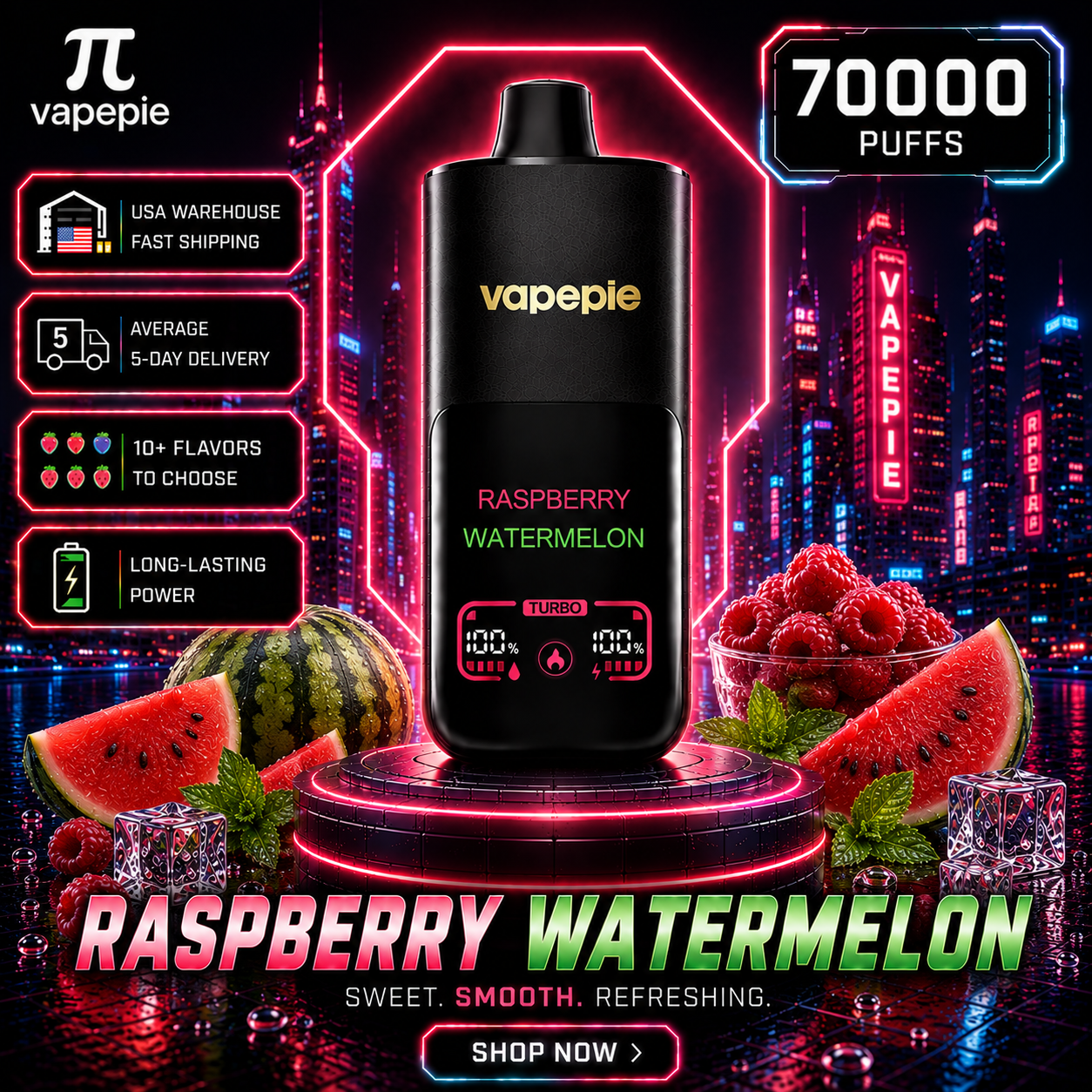 Raspberry Watermelon | 70000 Puffs